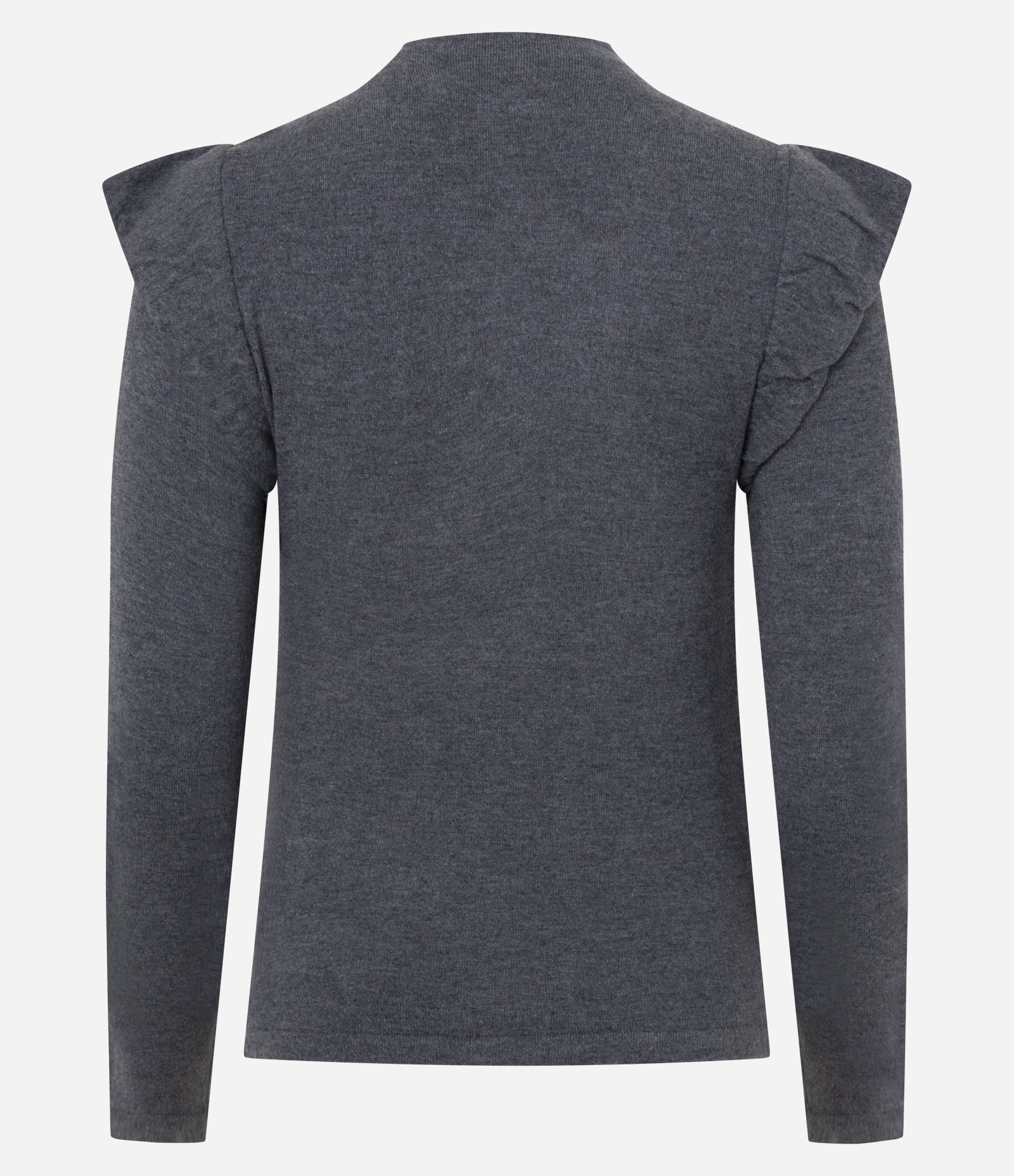 Blusa Regular em Tricô com Detalhe nos Ombros Cinza 2