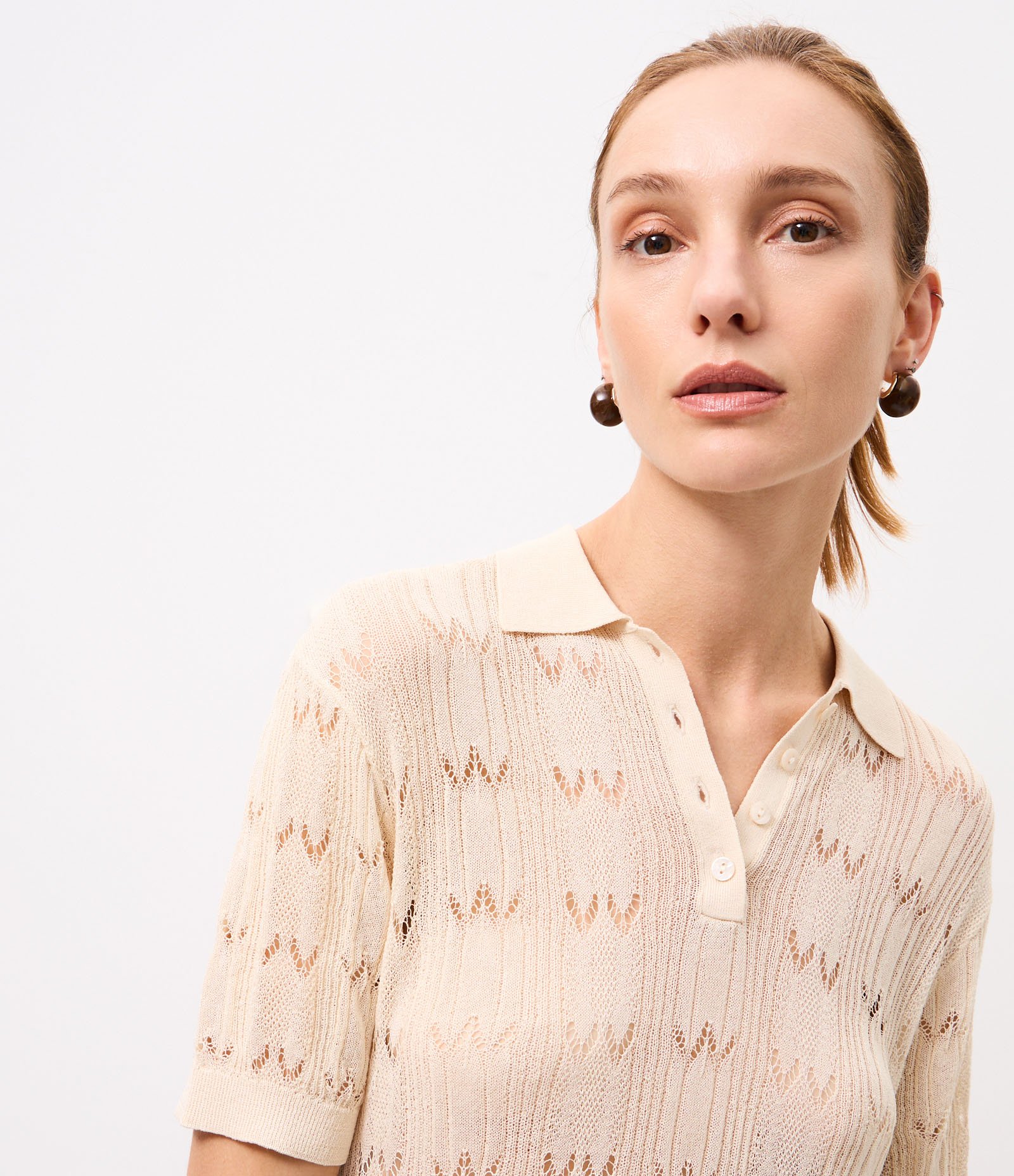 Blusa em Tricô com Babados Texturizados Amarelo 3