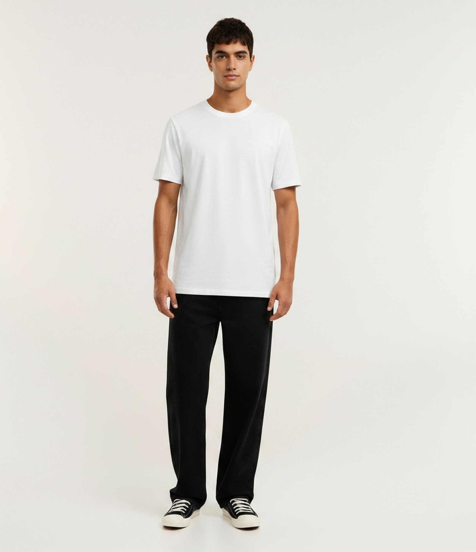 Camiseta Comfort em Algodão com Textura Branco 1