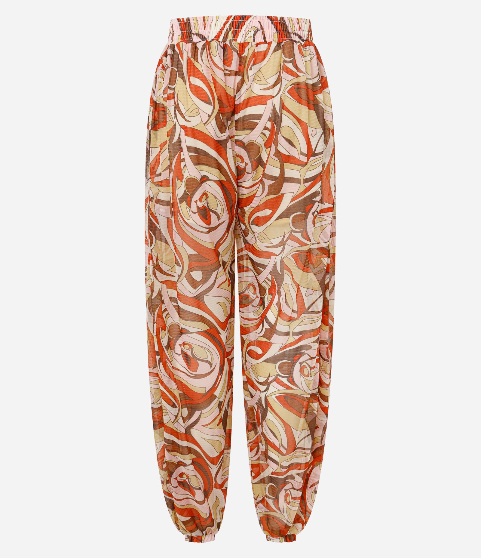 Calça Aladim em Tule com Cós Largo e Estampa Abstrata Multicores 7