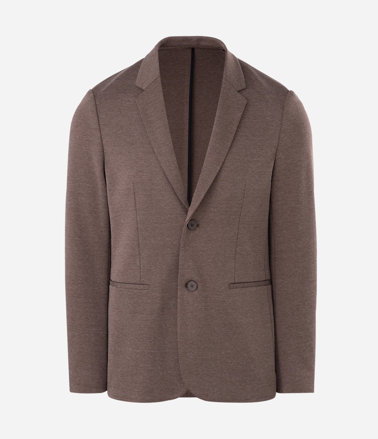 Blazer Super Slim de Malha sem Forro Marrom 5
