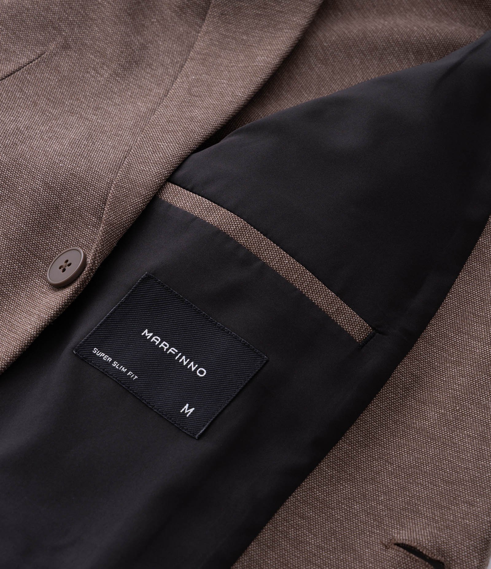 Blazer Super Slim de Malha sem Forro Marrom 8