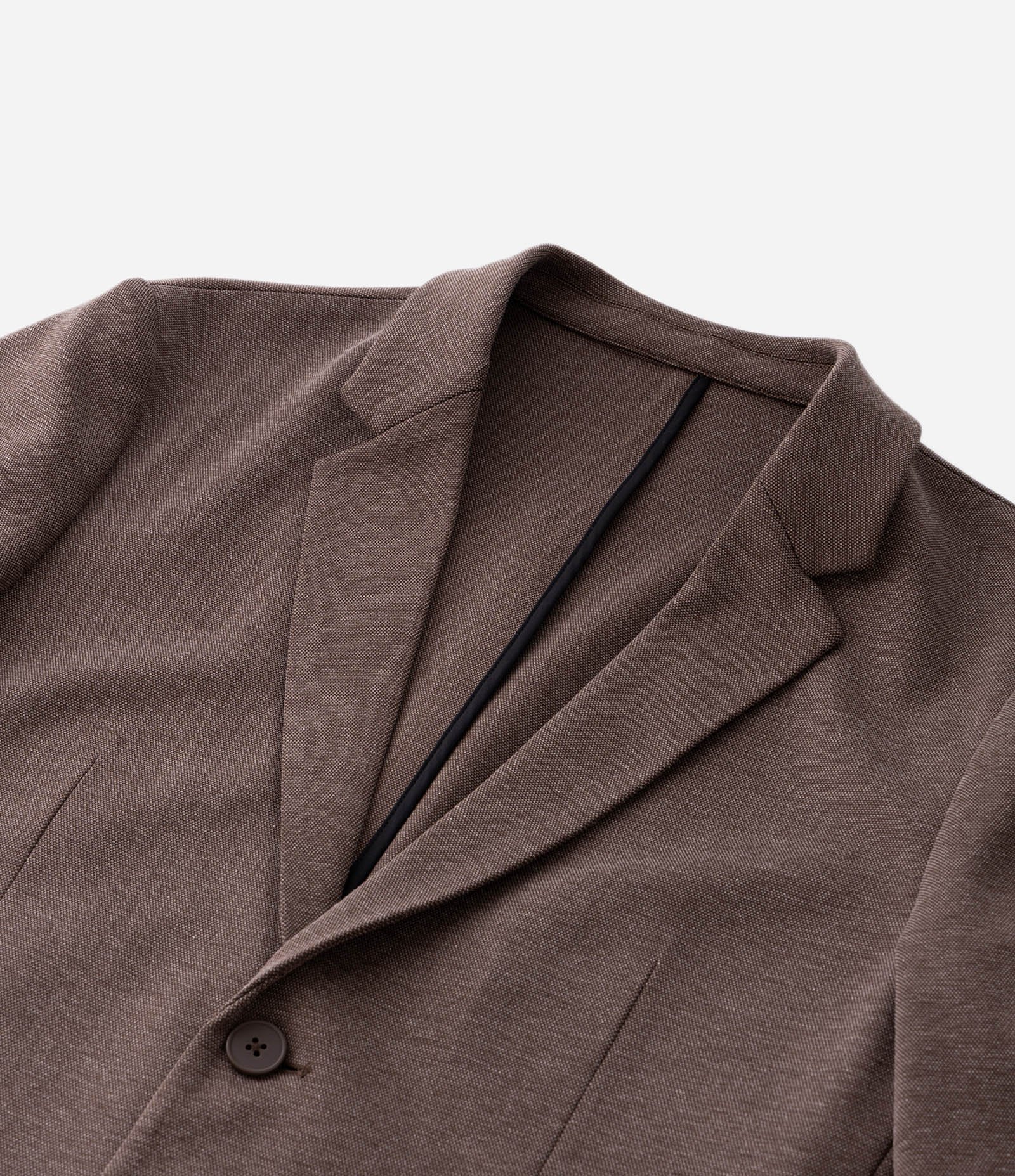 Blazer Super Slim de Malha sem Forro Marrom 10