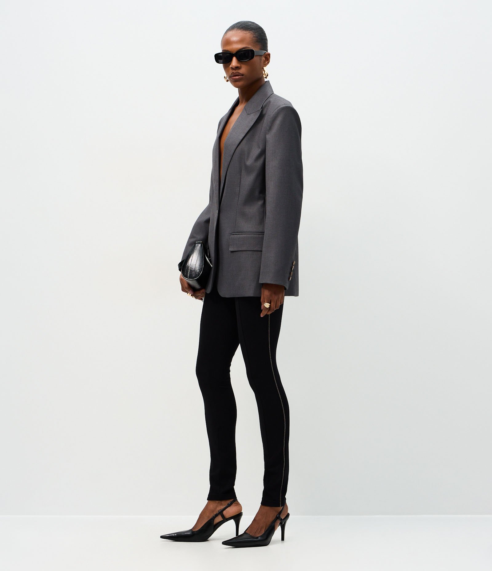 Calça Legging com Brilhos na Lateral Preto 1