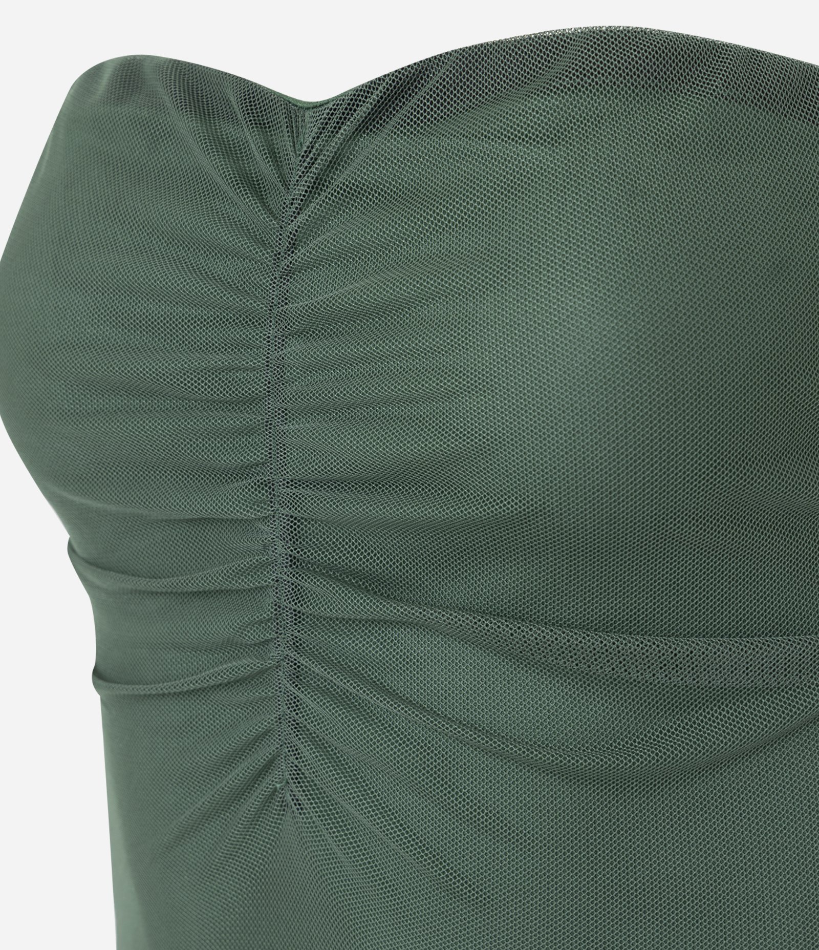 Vestido Long Midi com Decote Coração e Franzido no Busto Verde Escuro 6