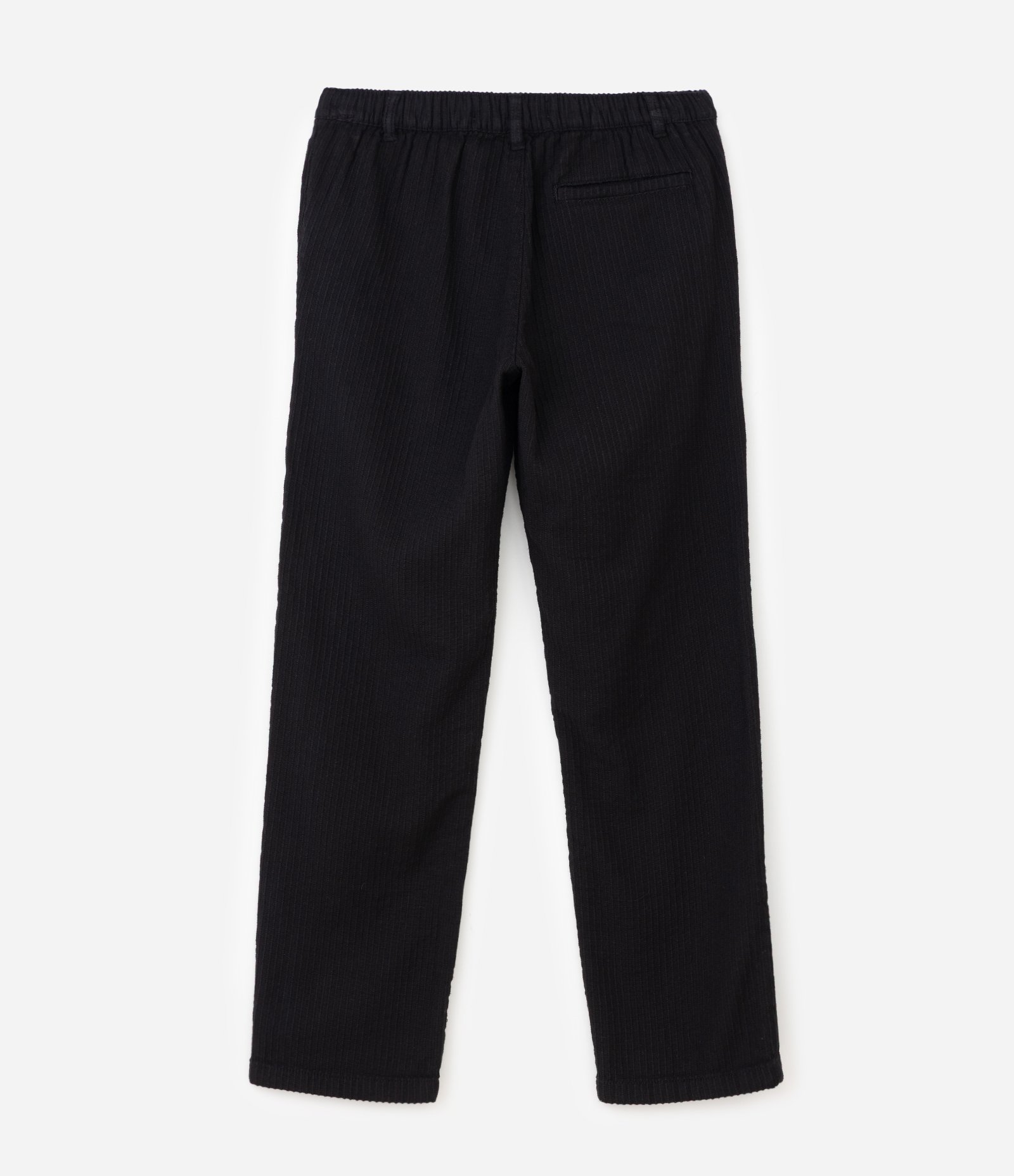 Calça Reta em Algodão com Textura Vertical Preto 5