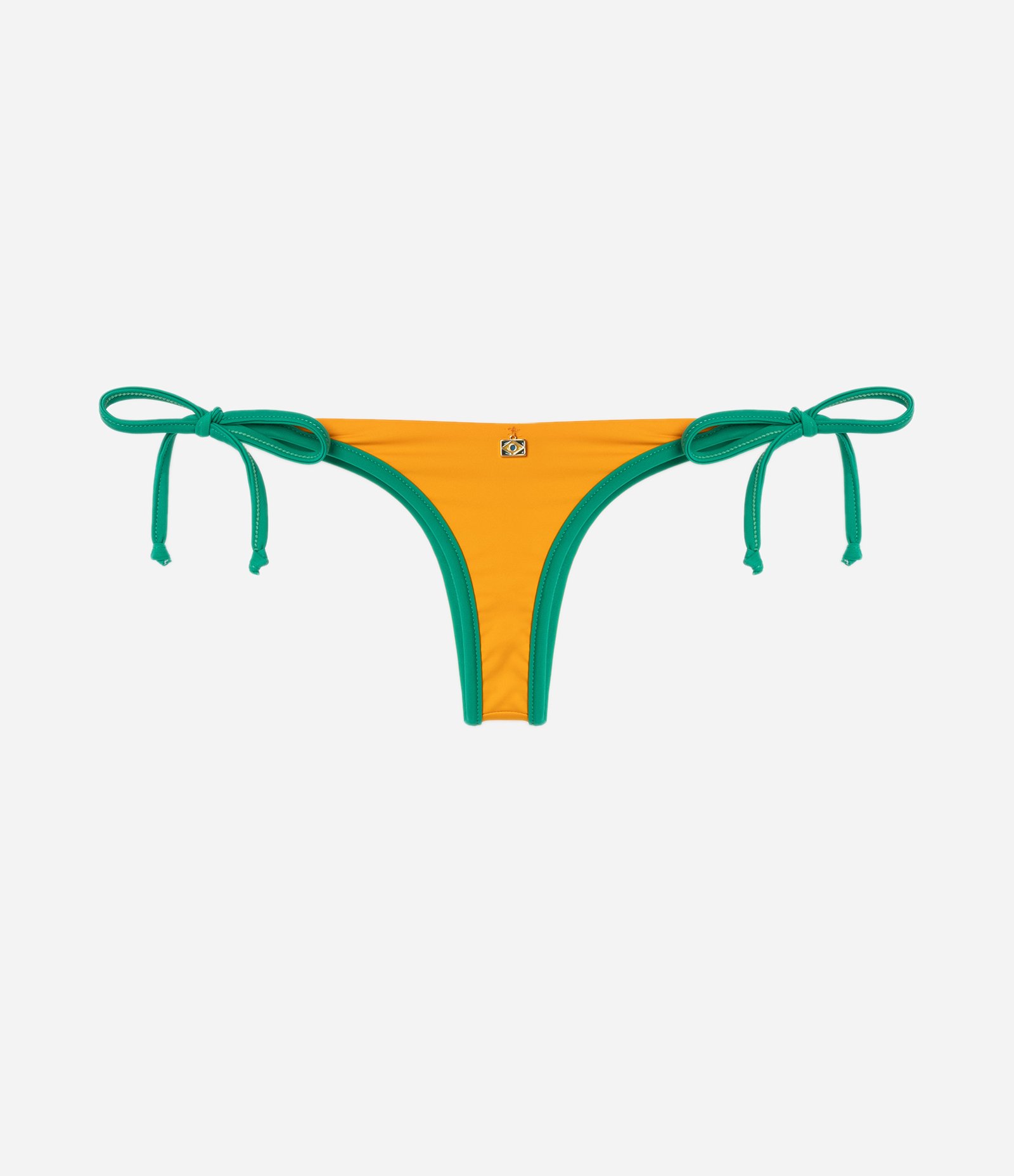 Biquíni Calcinha Lacinho em Microfibra com Viés Contrastante Amarelo 2