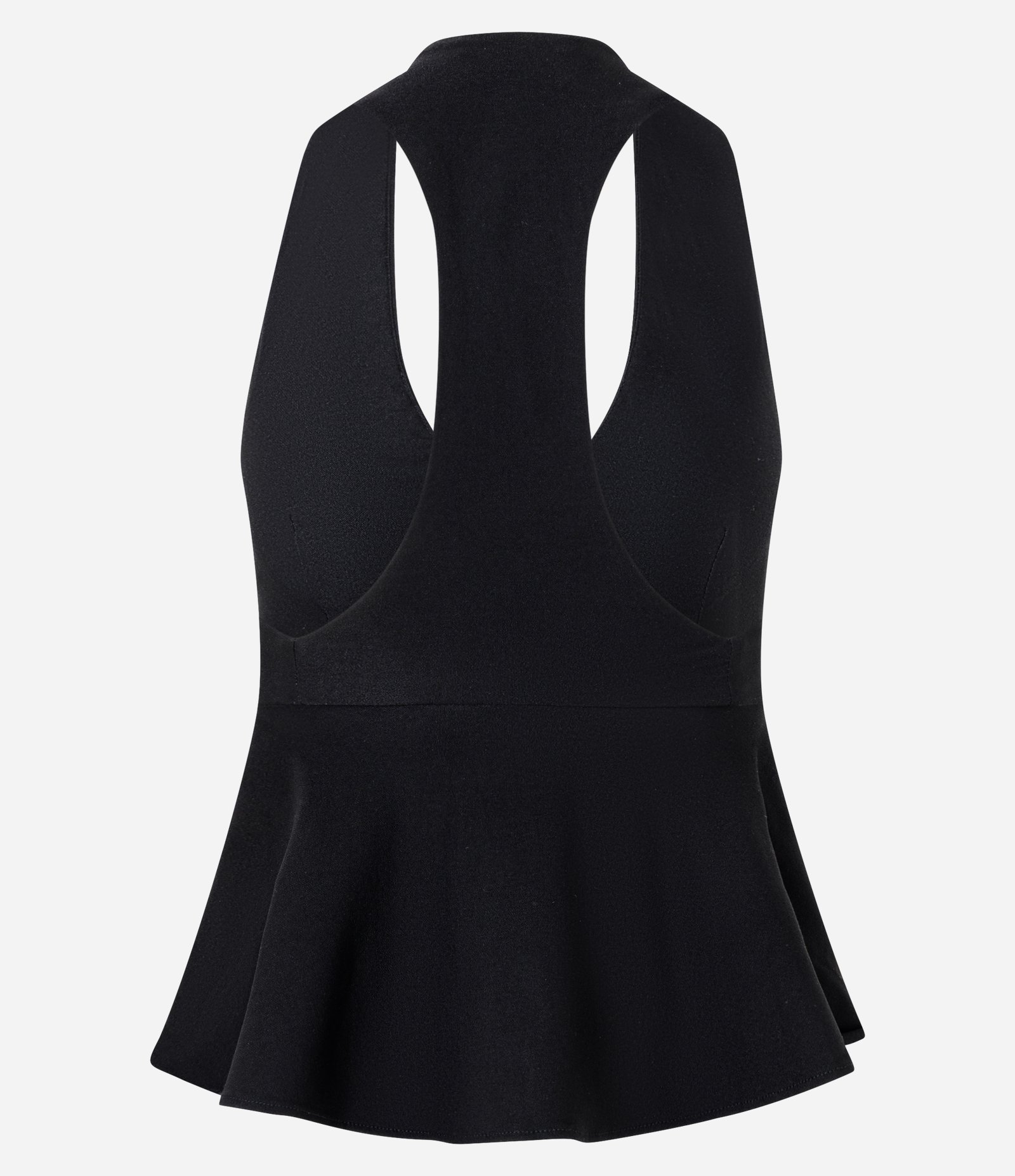 Blusa Peplum com Alça Nadador e Decote V Preto 2