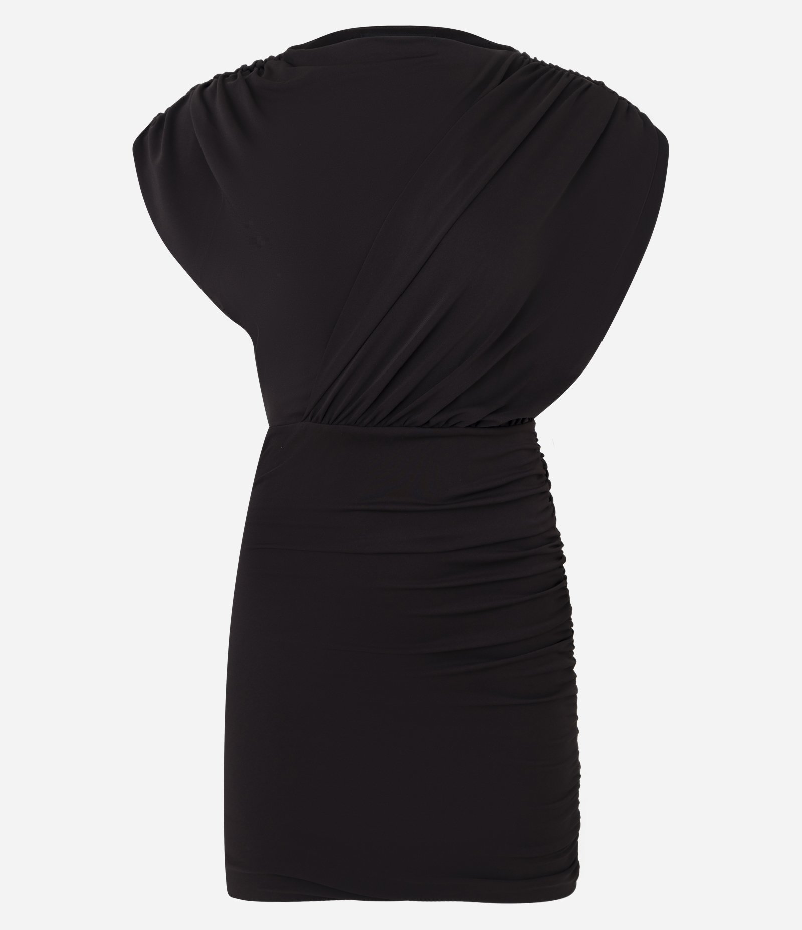 Vestido Curto em Microfibra com Ombreiras Marrom 8