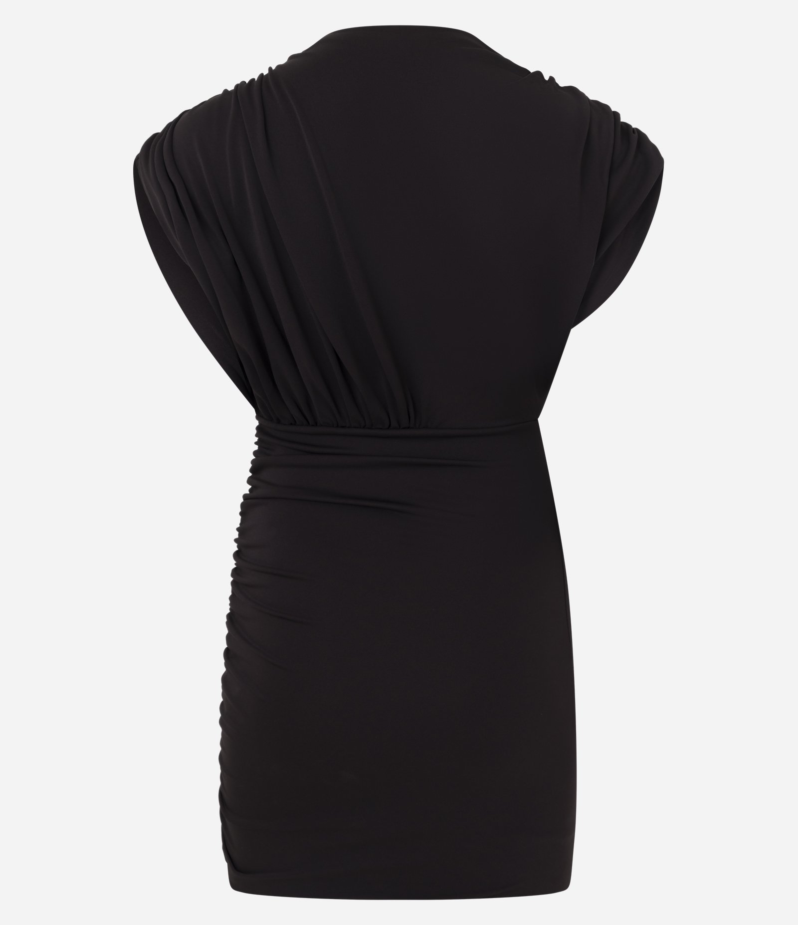 Vestido Curto em Microfibra com Ombreiras Marrom 9