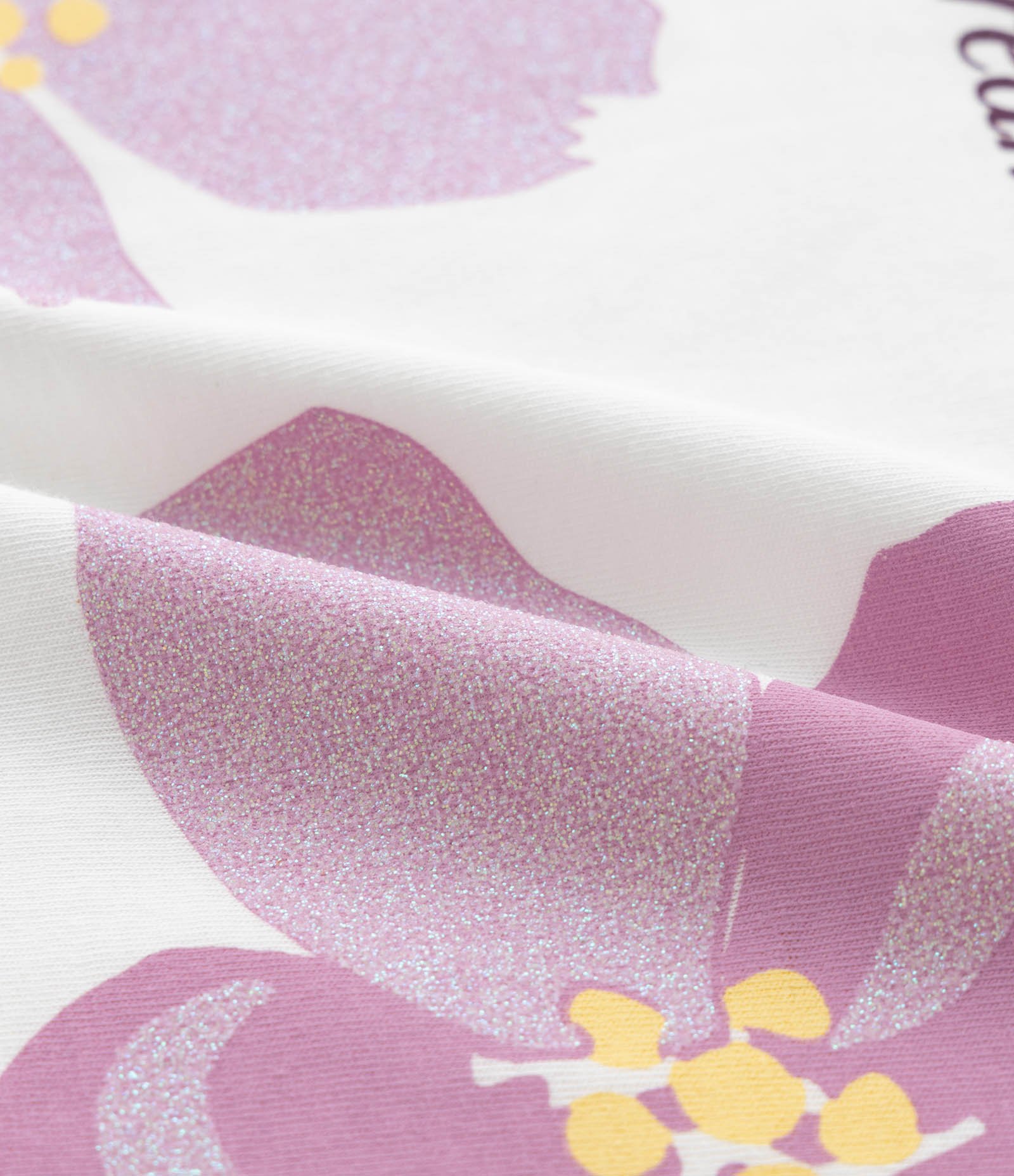 Camiseta Infantil Slim com Estampa de Flores com Glitter - Tam 7 a 16 Anos Branco 3