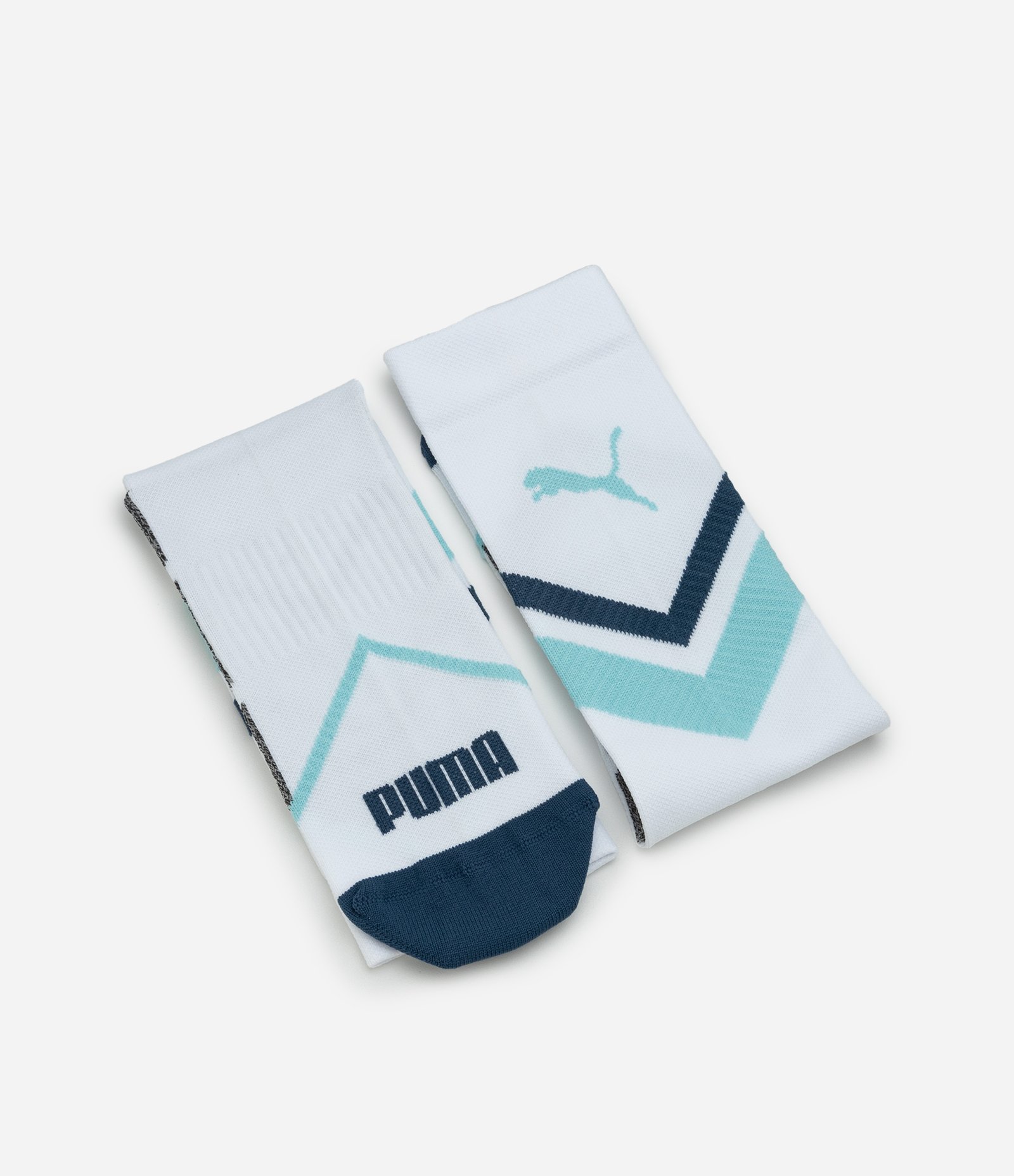 Meia Esportiva com Compressão e Estampa Geométrica Puma Azul 6