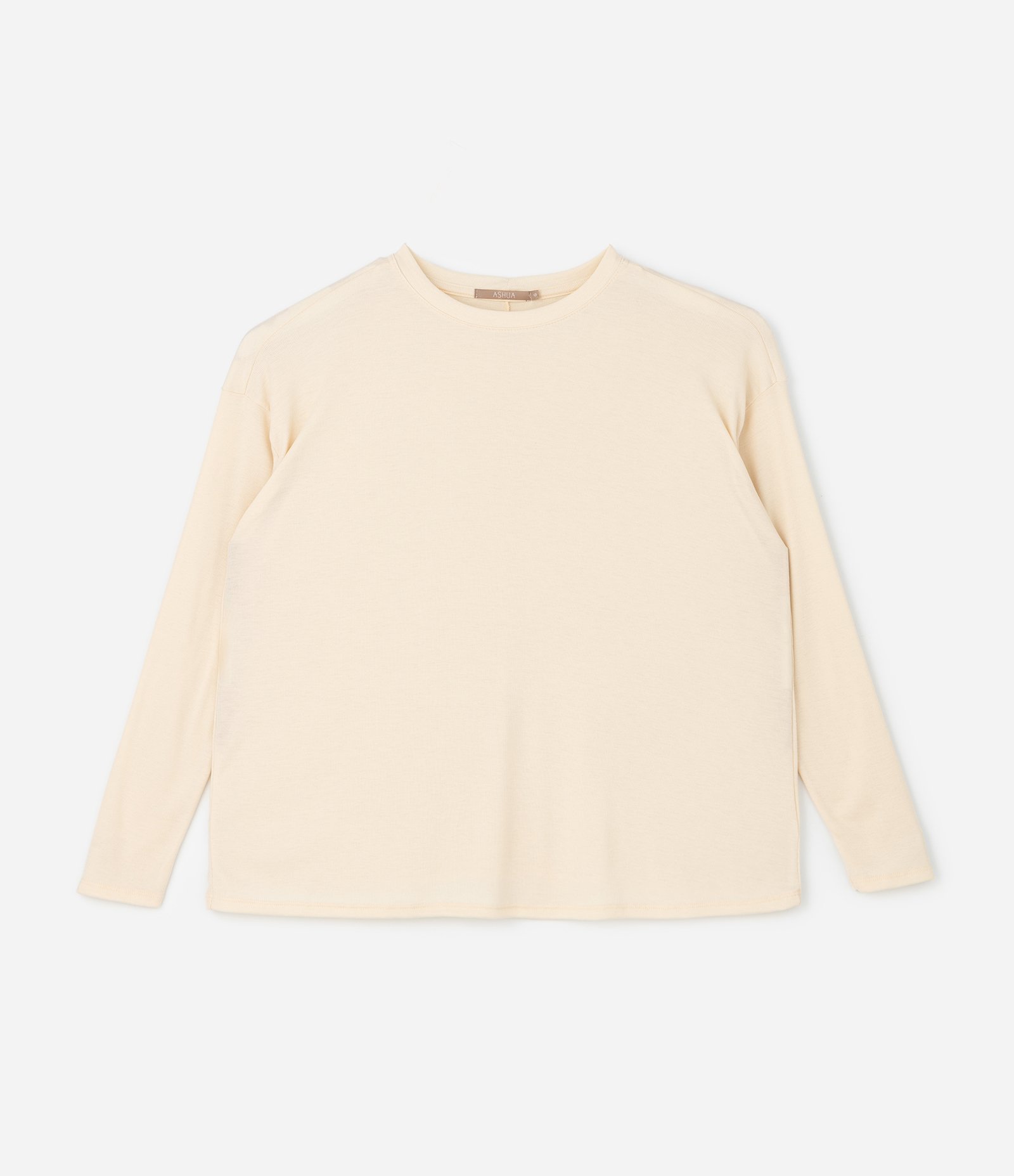 Blusa em Ribana com Ombro Deslocado Curve & Plus Size Bege 1