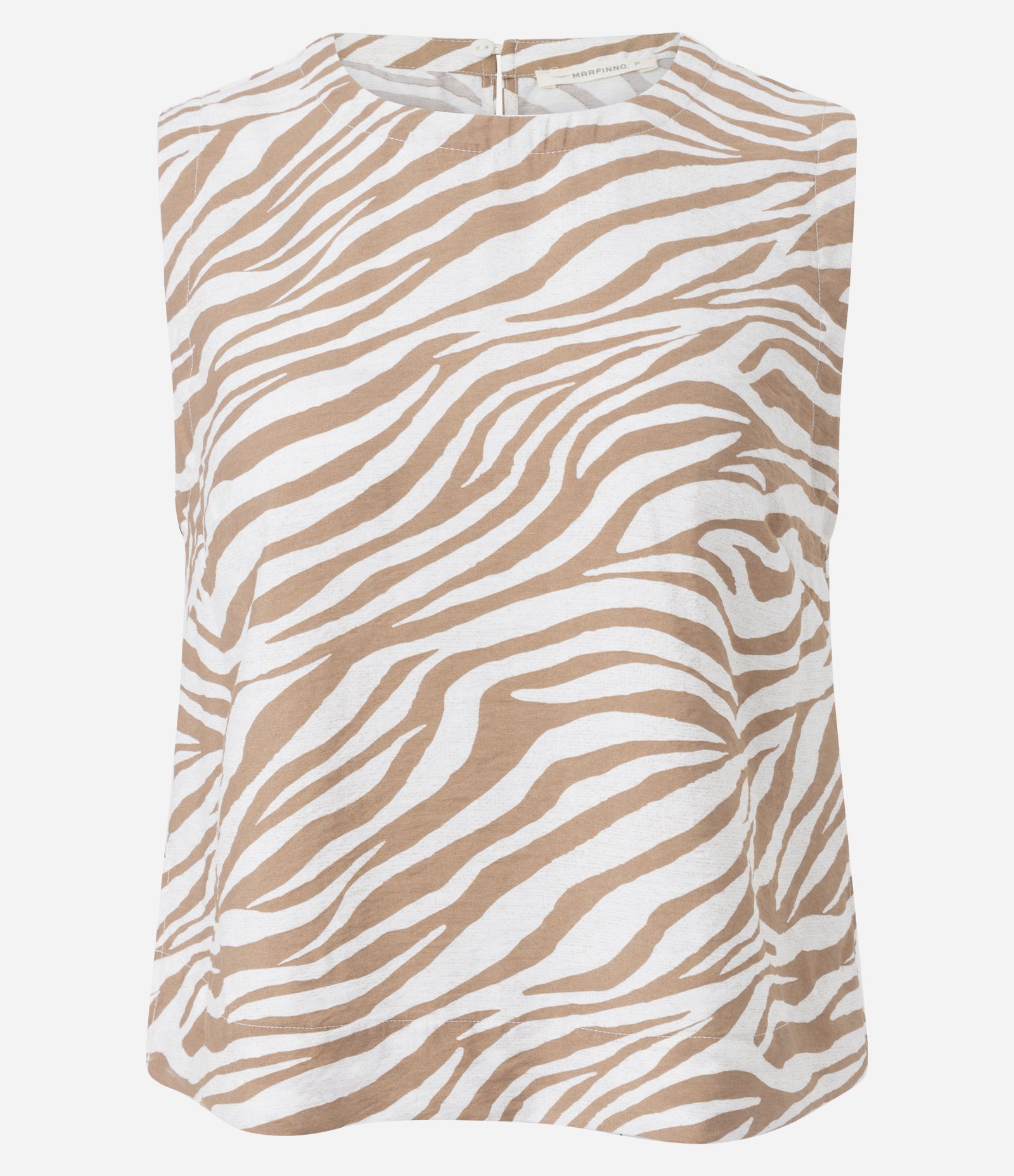 Blusa em Viscose com Alça Larga e Estampa Animal Print Bege 5