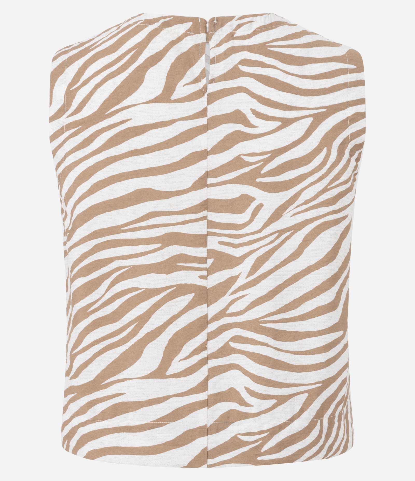 Blusa em Viscose com Alça Larga e Estampa Animal Print Bege 6