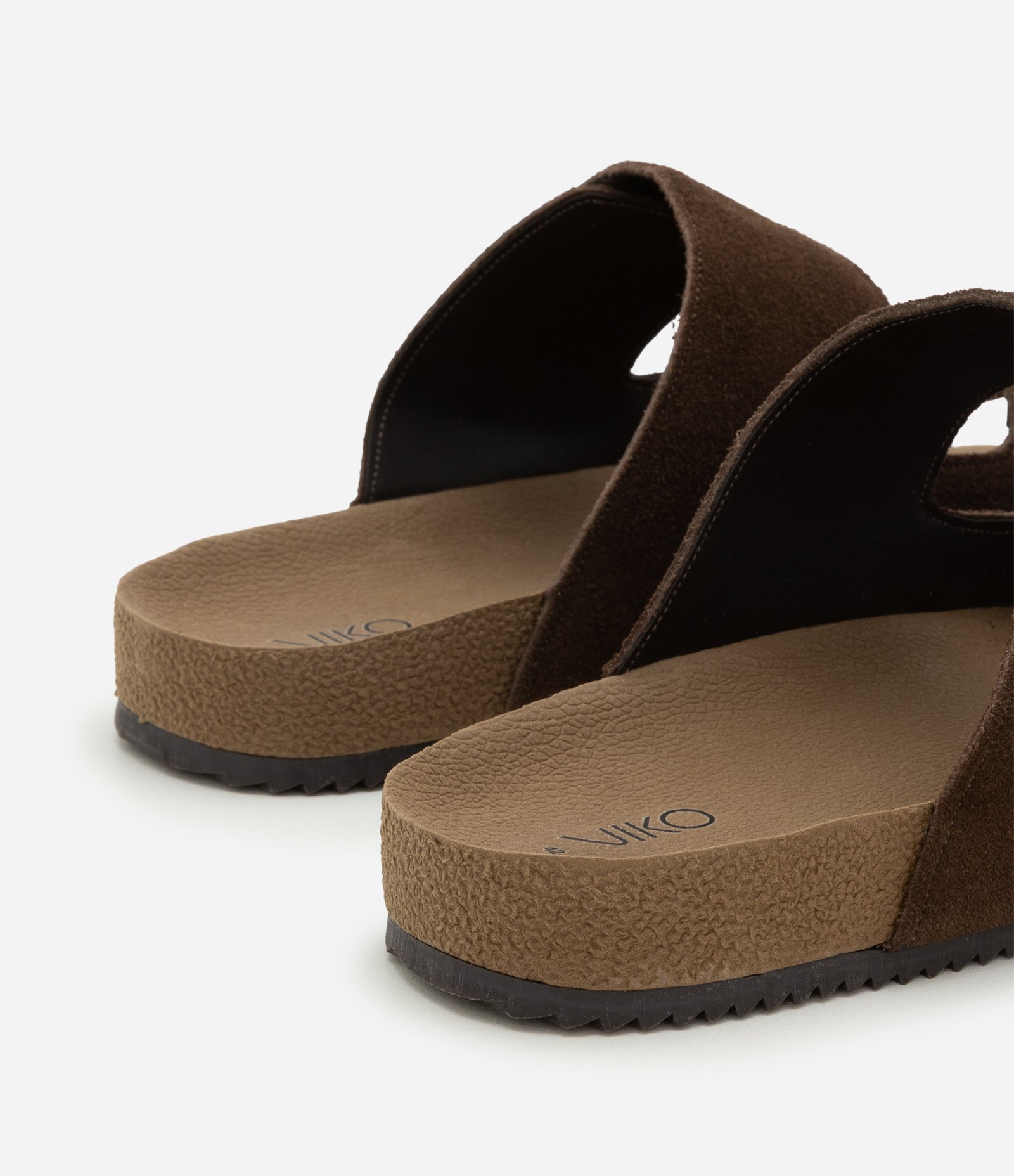 Sandália Slide em Camurça e Tiras com Velcro Marrom 5