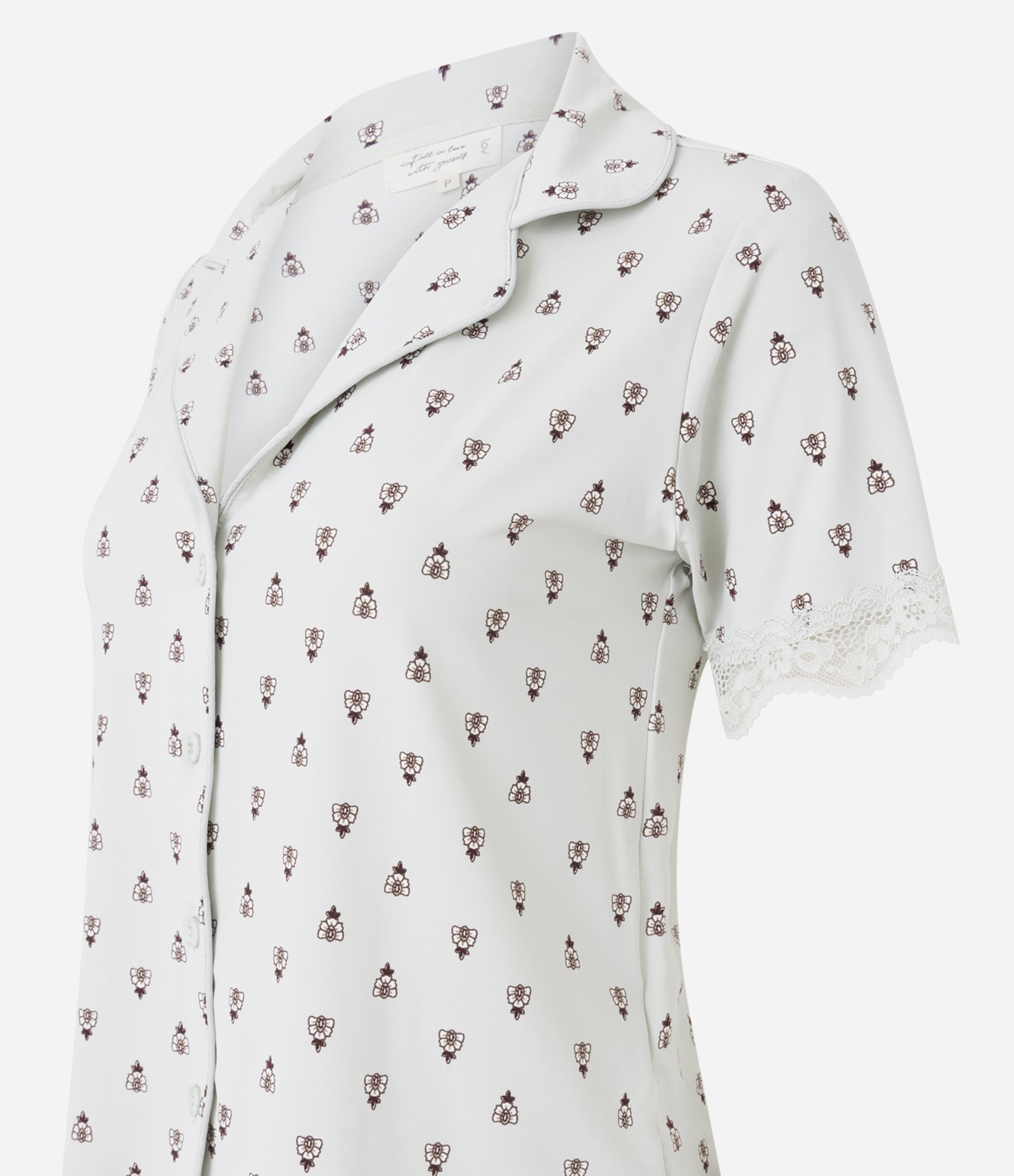 Pijama Capri Americano com Estampa Geométrica Cinza 7