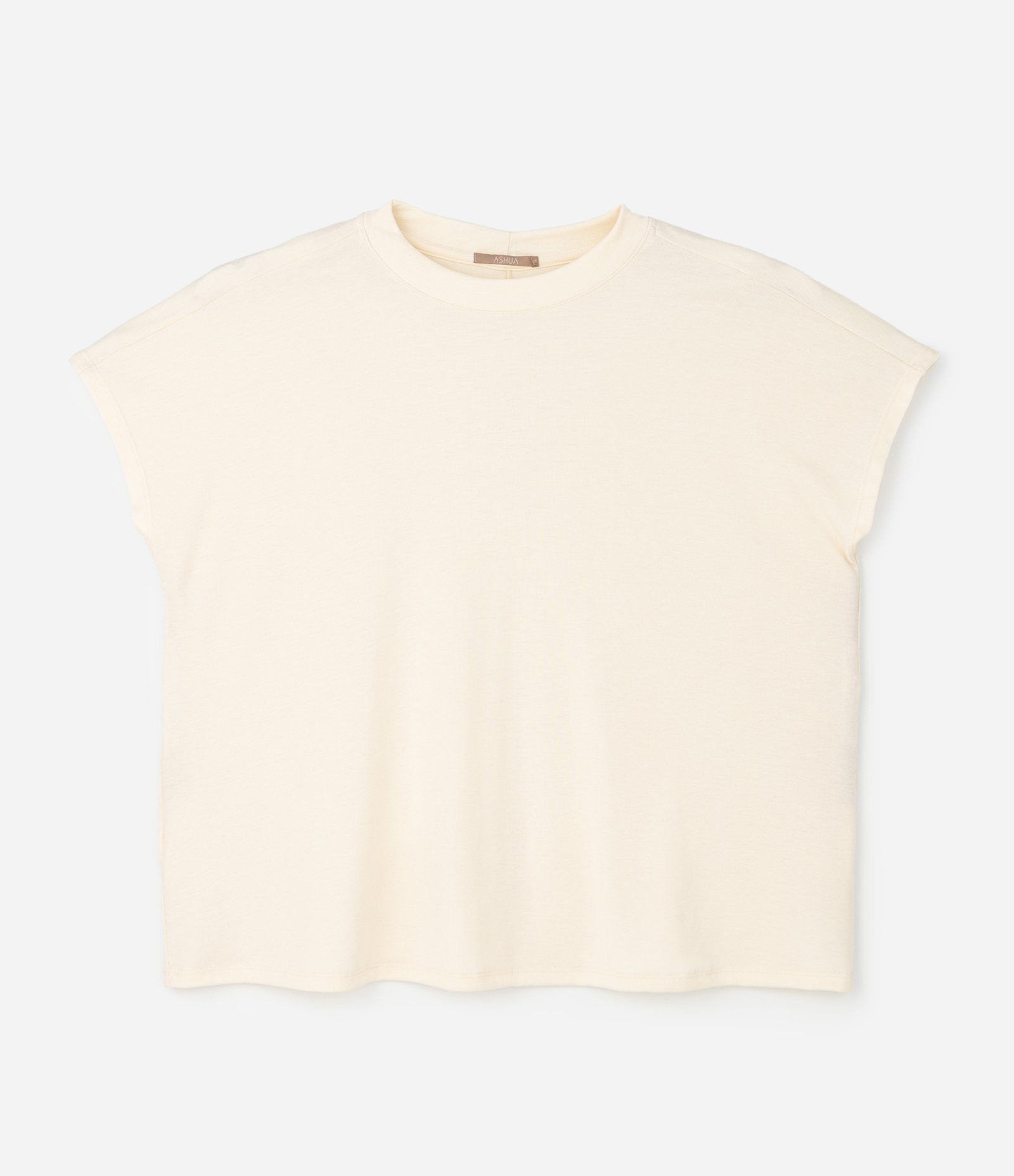 Blusa Básica em Ribana e sem Cava Curve & Plus Size Bege 1