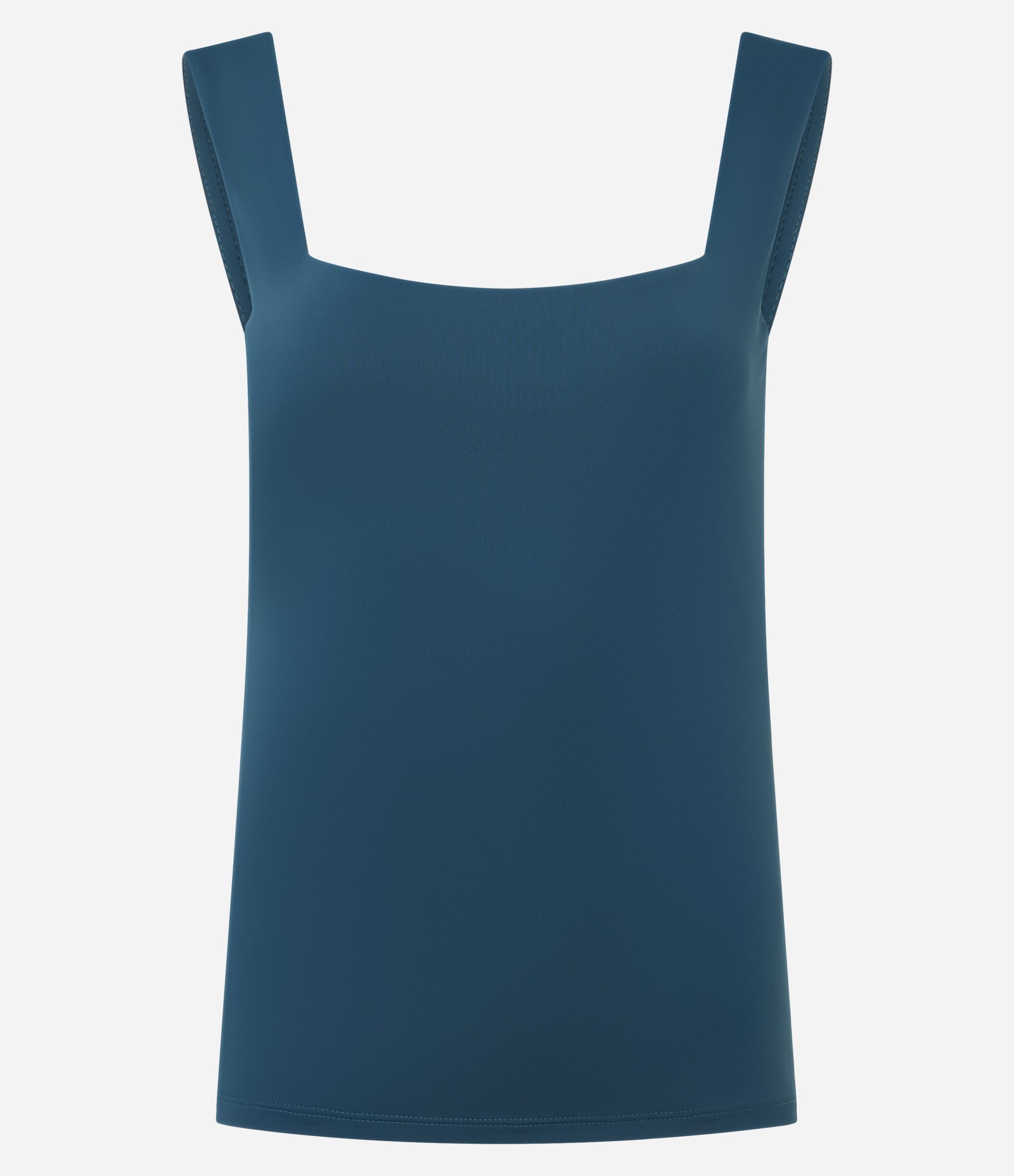 Blusa em Poliamida com Decote Quadrado Azul Esverdeado 1