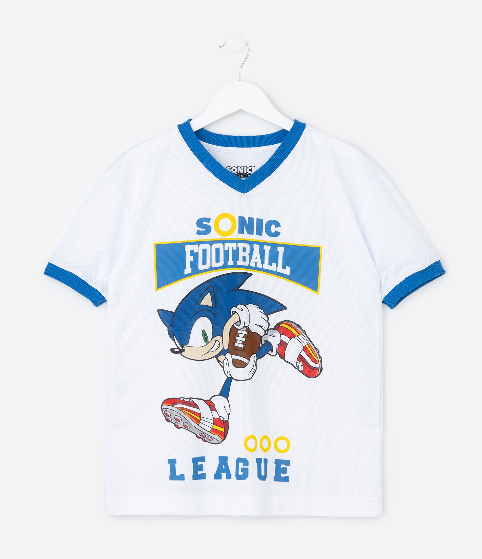 Camiseta Infantil Esportiva com Estampa Sonic Football – Tam 5 a 14 Anos Branco 1