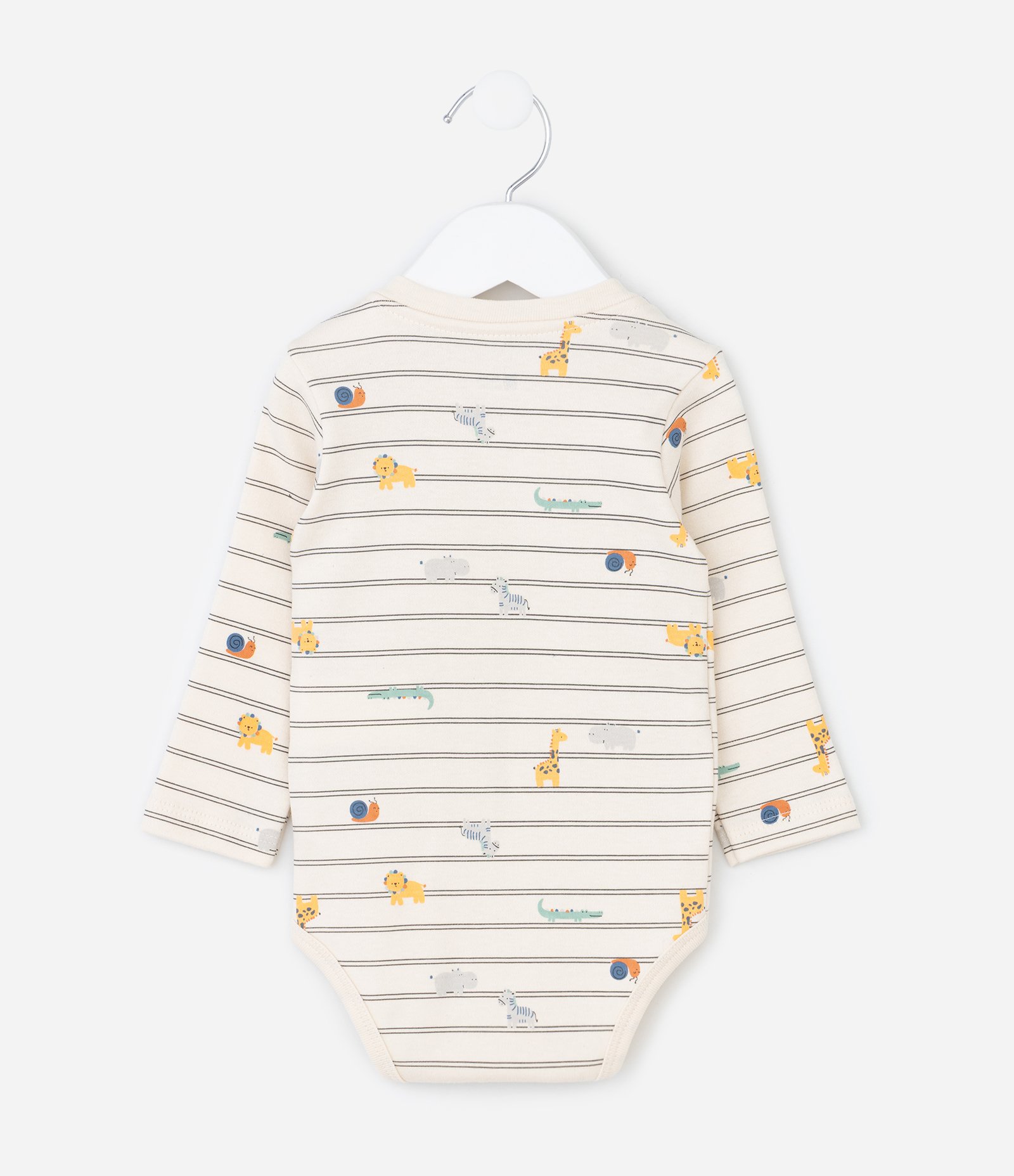 Conjunto Infantil em Suedine com Bordado de Girafa - Tam RN a 18 meses Bege/Verde 4