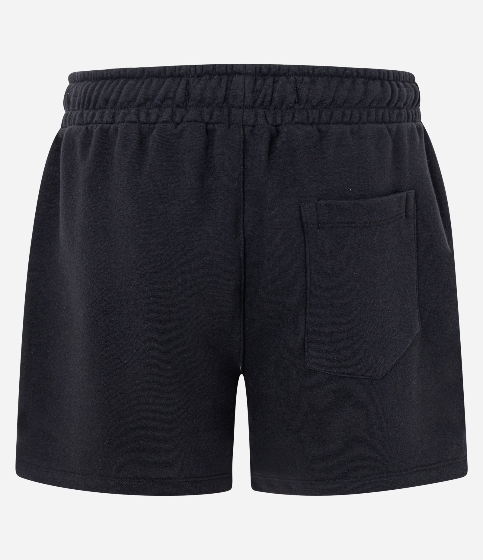 Bermuda Oversized em Moletom com Estampa localizada e Frisos Preto 2