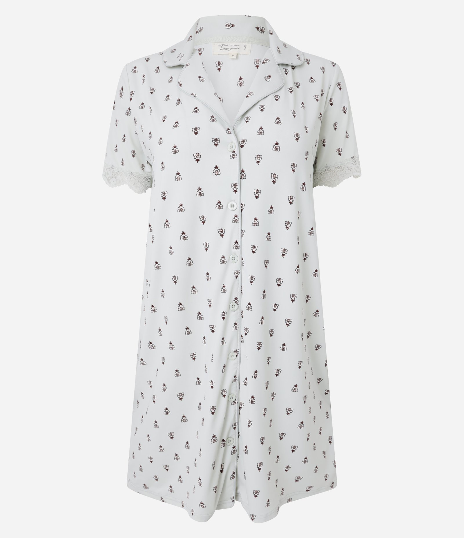 Camisola Americana em Microfibra com Floral Estampado Off White 3