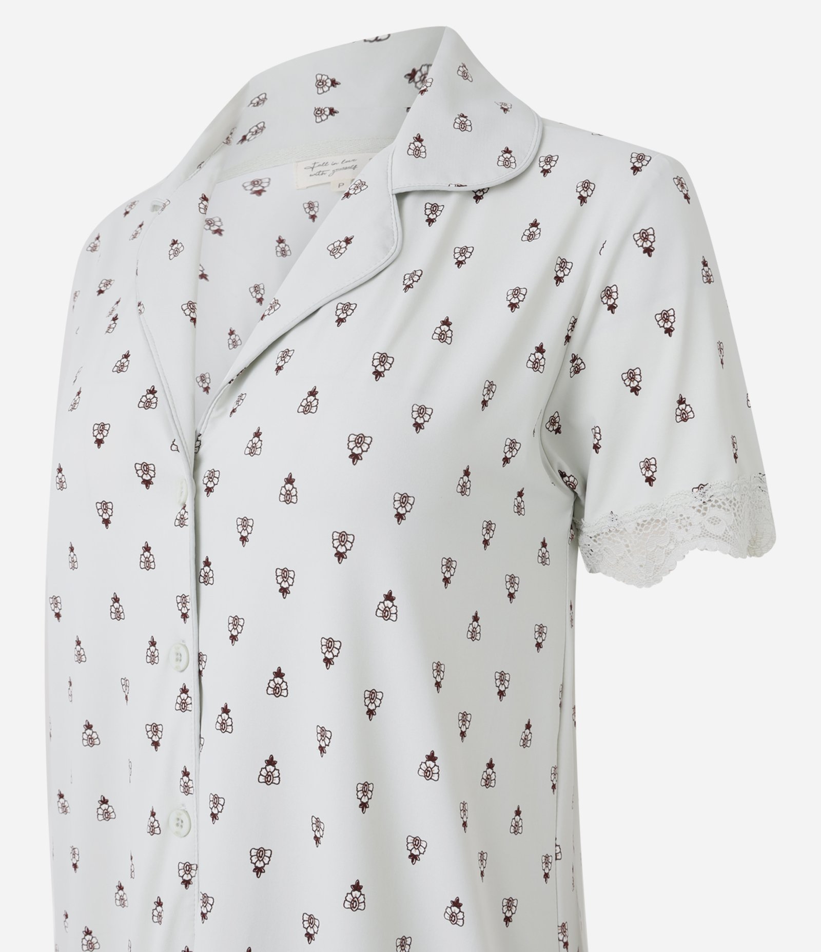 Camisola Americana em Microfibra com Floral Estampado Off White 4