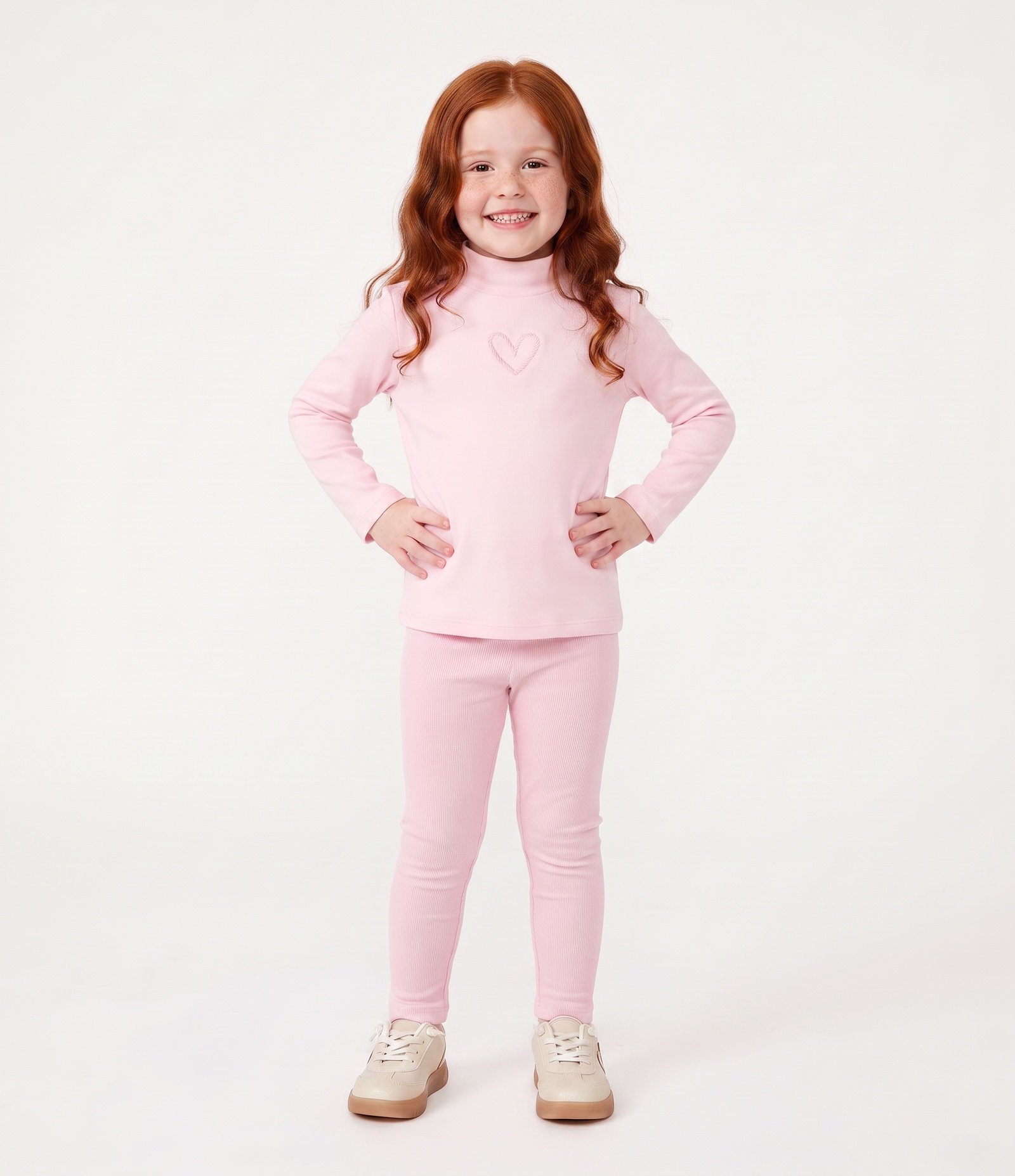 Calça Legging Infantil Canelada em Ribana – Tam 1 A 5/6 Anos Rosa 1