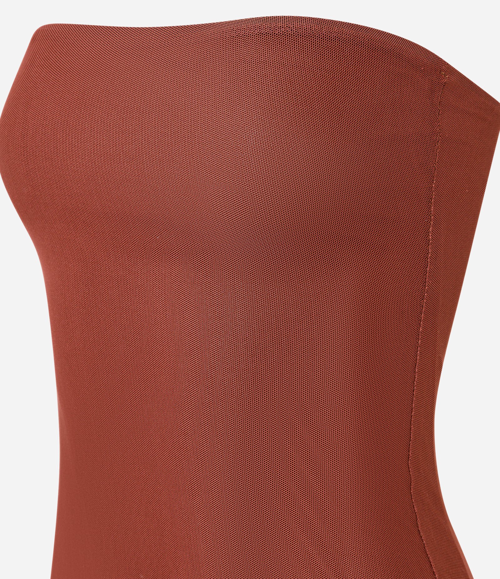 Vestido Curto em Tule com Babado Assimétrico na Barra Marrom 2