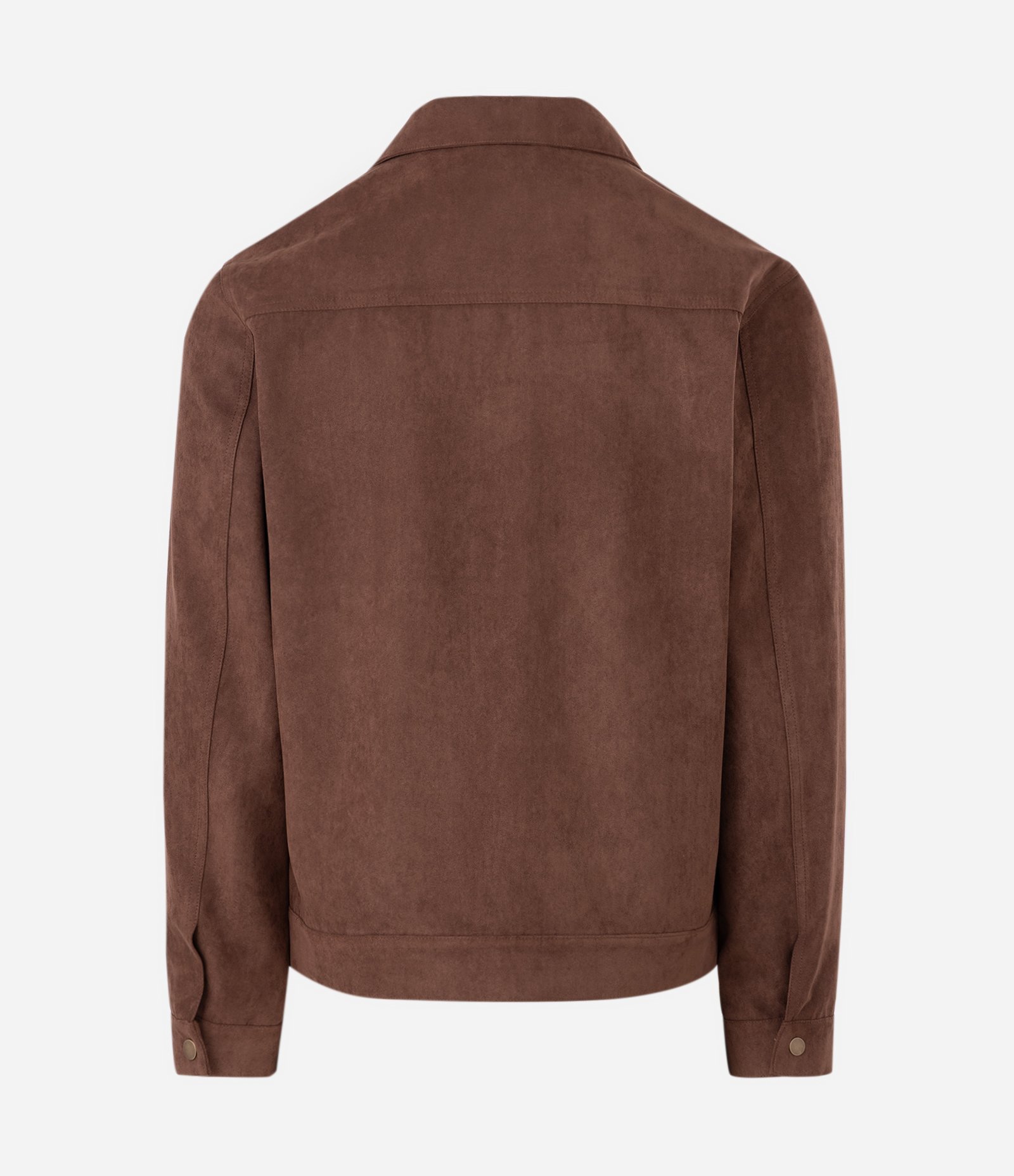 Jaqueta Trucker em Suede com Botões Marrom 5