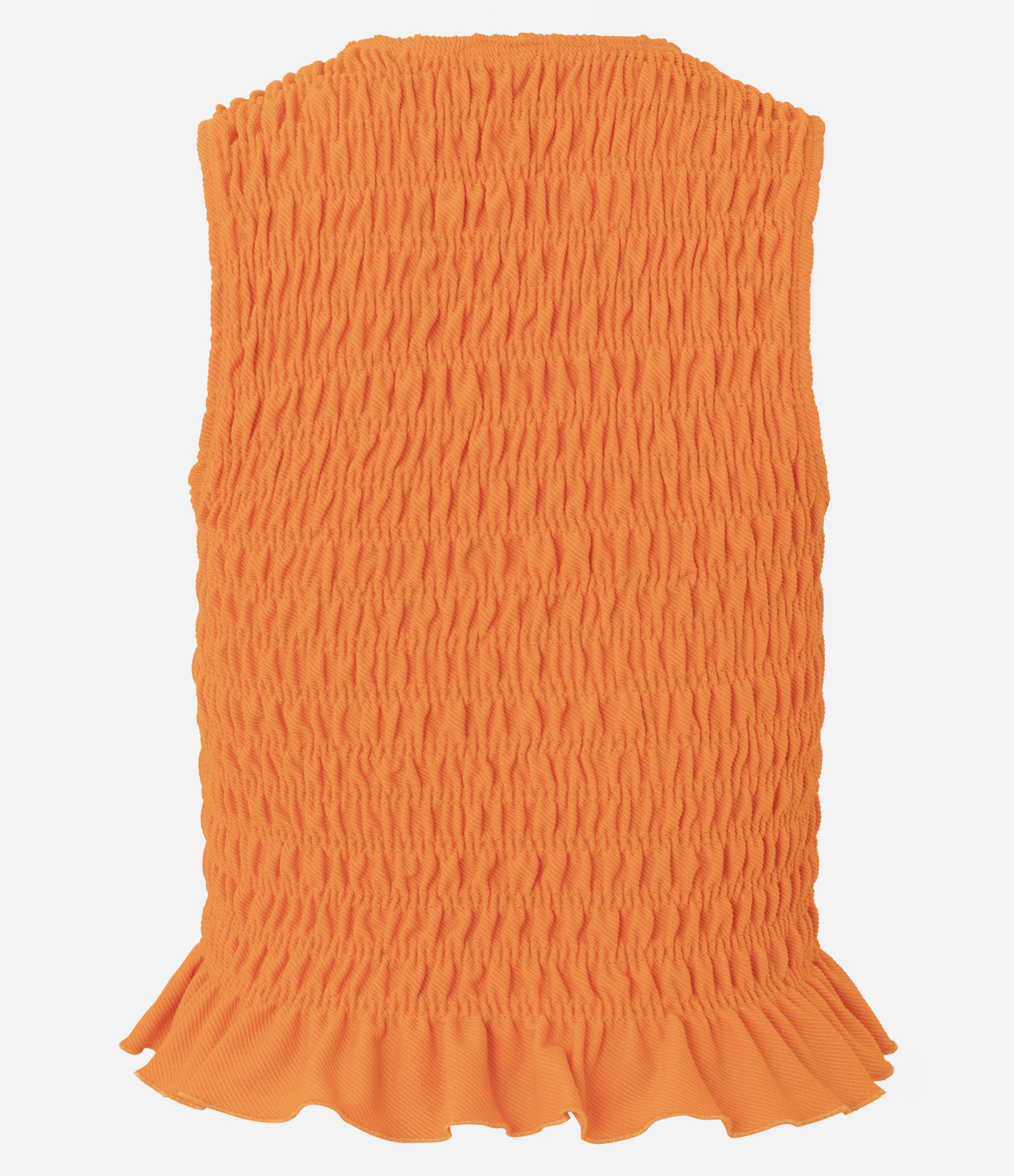 Blusa Regata em com Lastex e Babadinho na Barra Laranja 3