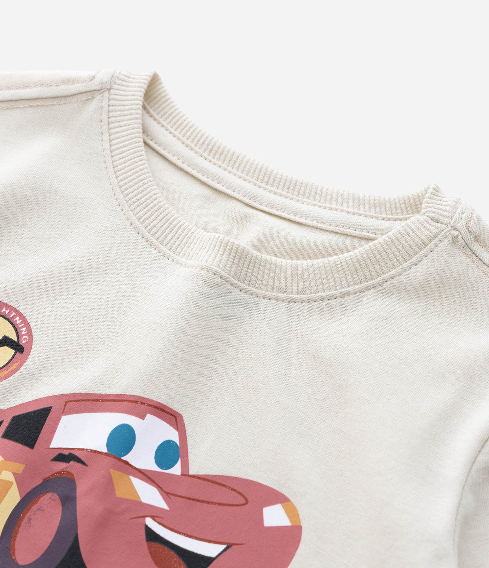 Camiseta Infantil com Estampa Carros Baby Fast as Lightning – Tam 1 a 6 Anos Bege Areia 4