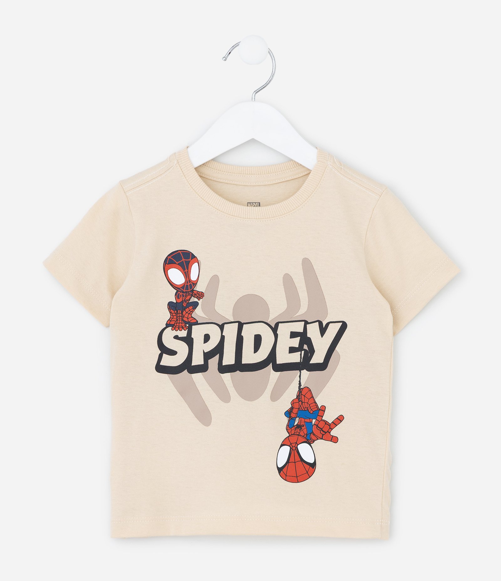 Camiseta Infantil com Estampa Spidey e Miles Baby – Tam 2 a 6 Anos Bege Claro 1