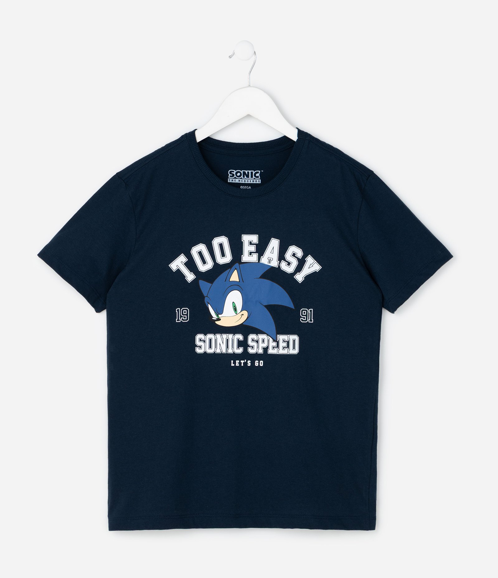 Camiseta Infantil com Estampa Sonic Speed – Tam 5 a 14 Anos Azul Marinho 1