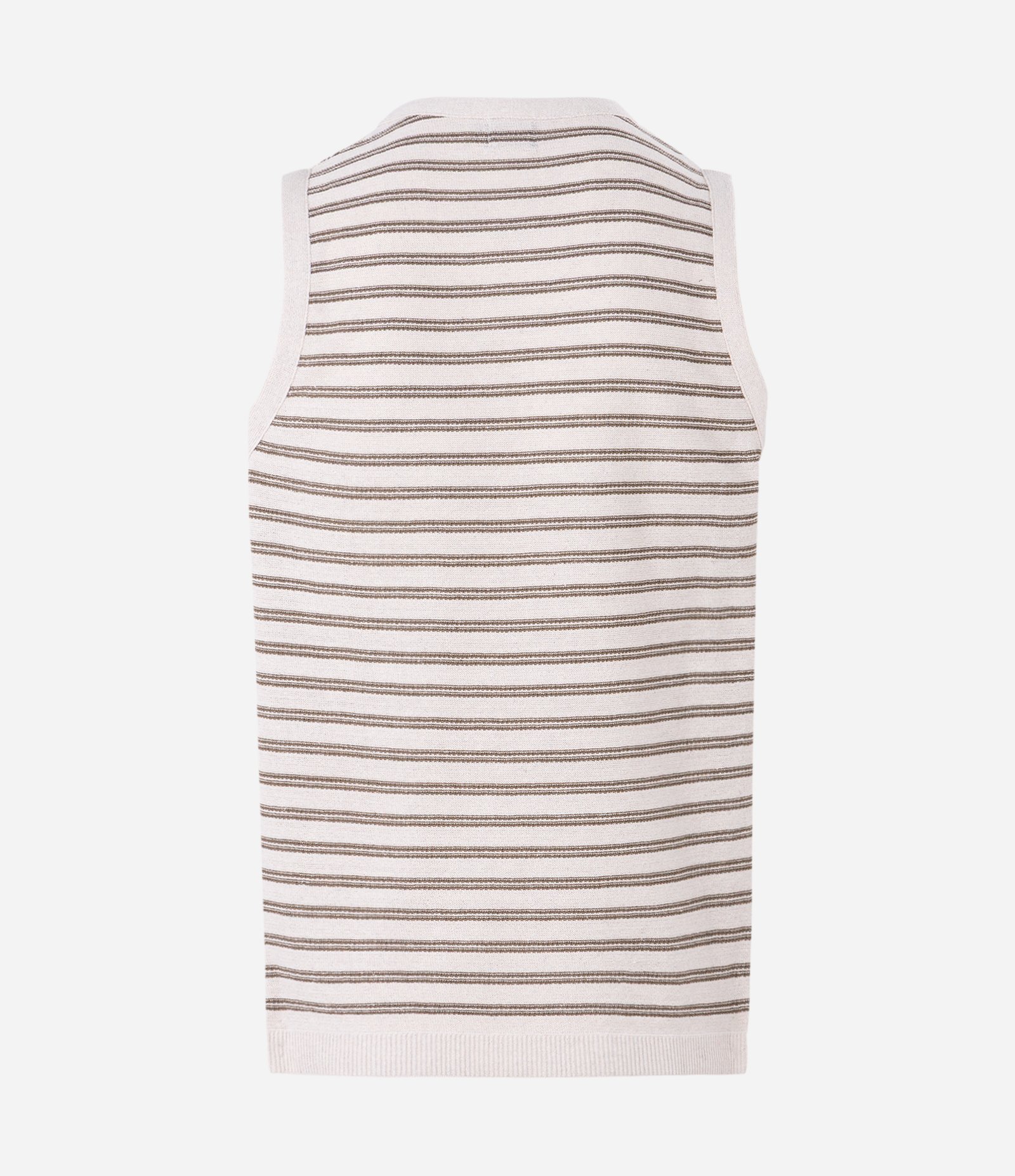 Regata em Tricô Texturizado com Listras Horizontais Off White 6