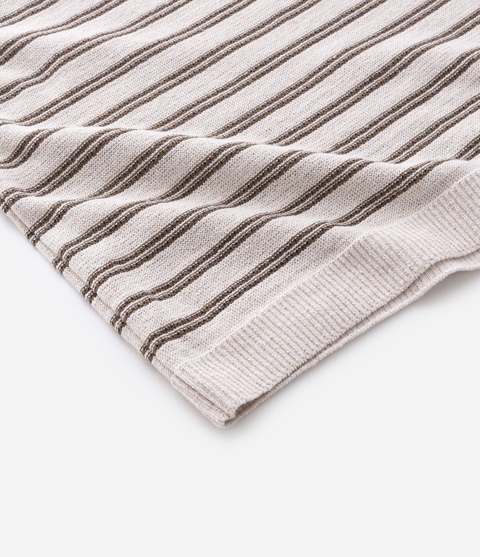 Regata em Tricô Texturizado com Listras Horizontais Off White 8