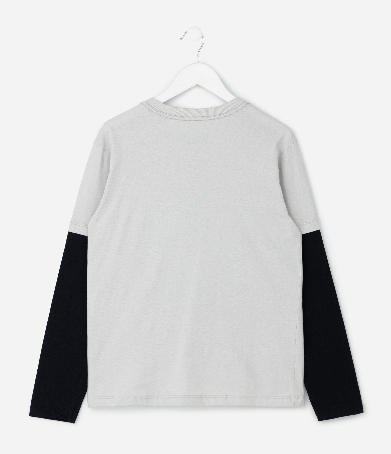 Camiseta Infantil com Manga Sobreposta e Estampa Sonic – Tam 5 a 14 Anos Cinza Claro 2