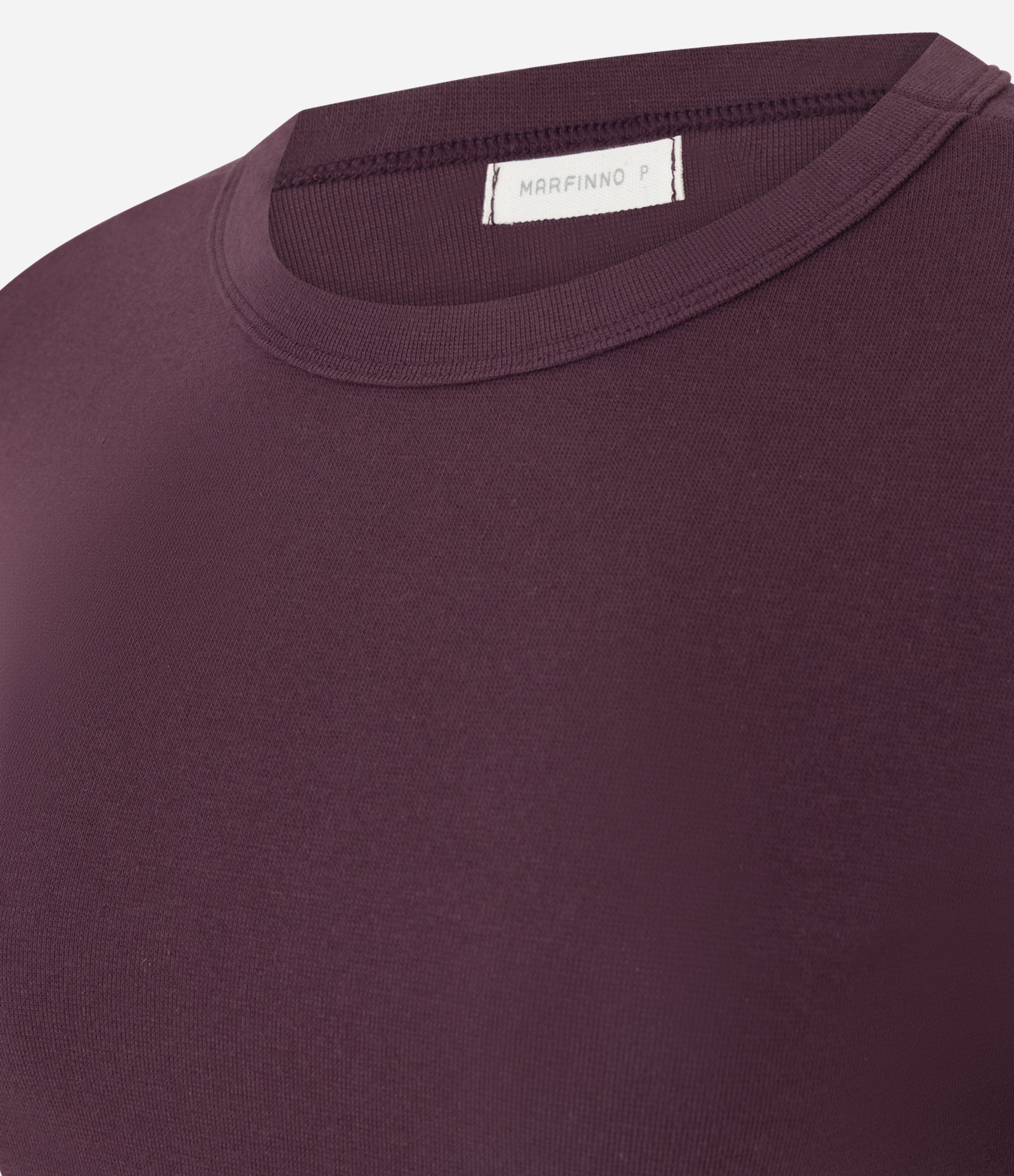 Blusa Básica Ajustada em Ribana com Gola Redonda Bordô 2