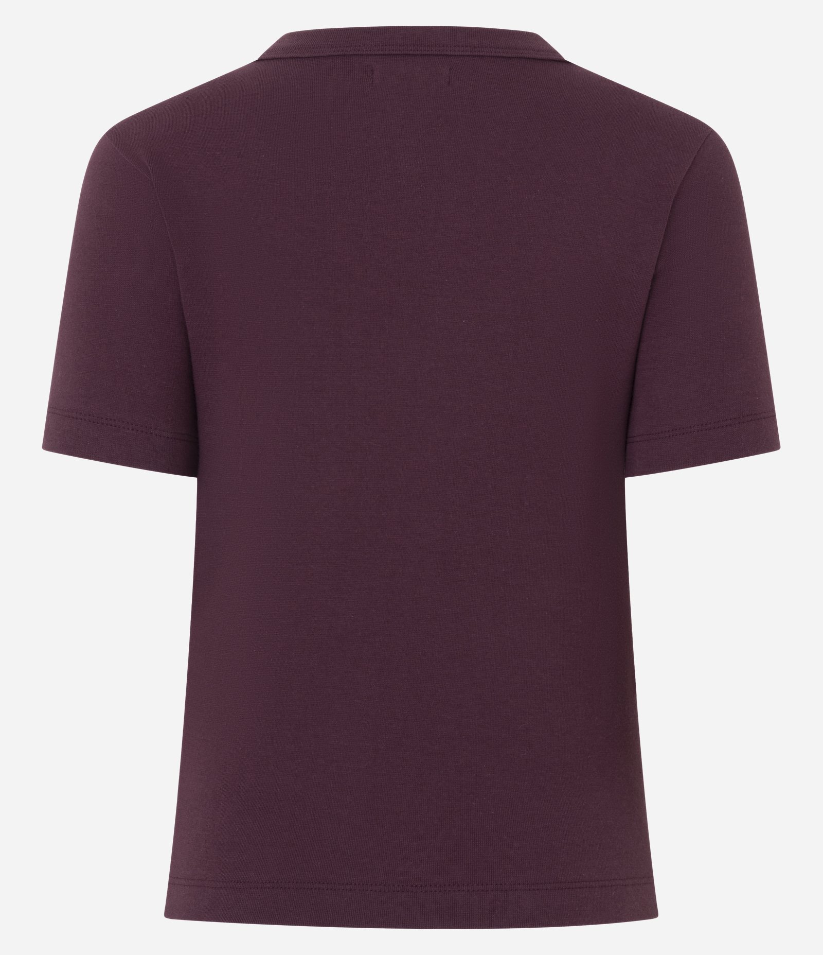 Blusa Básica Ajustada em Ribana com Gola Redonda Bordô 3