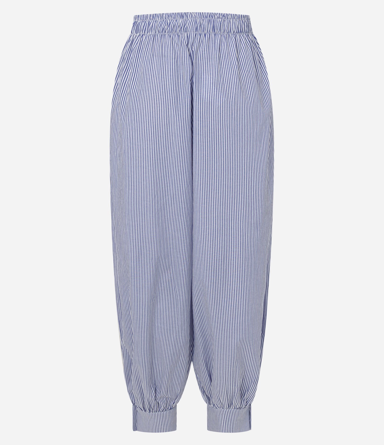 Calça Aladim Alfaiatada com Listras e Amarração Azul 2