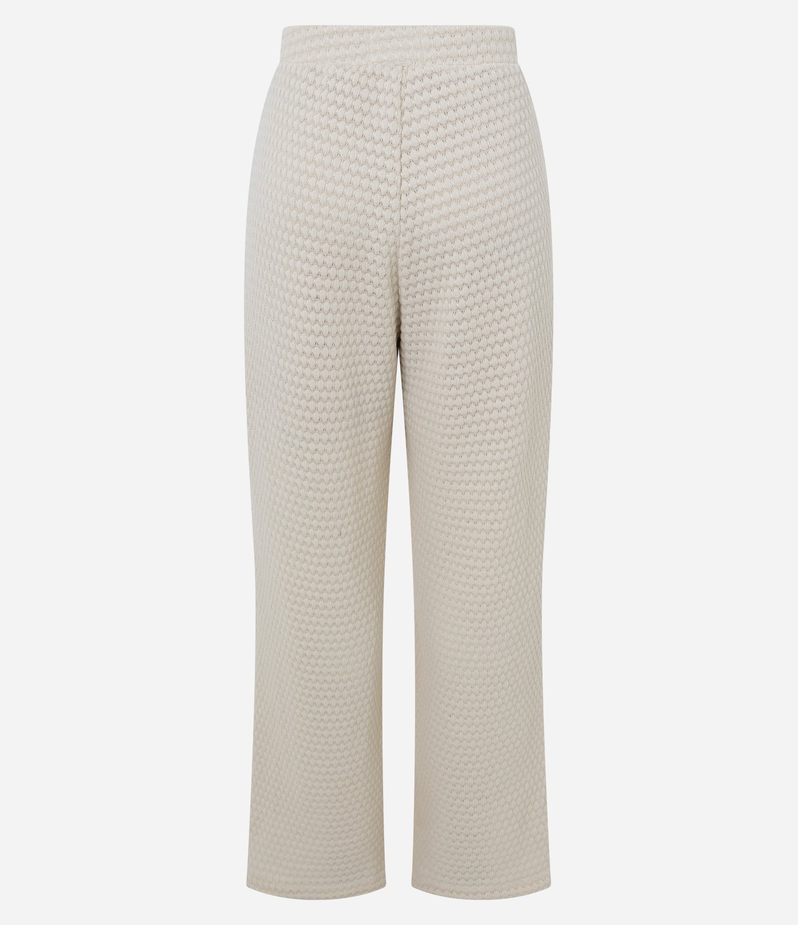 Calça Reta em Tricô de Malha Texturizada com Ponto Diferenciado White Swan 8