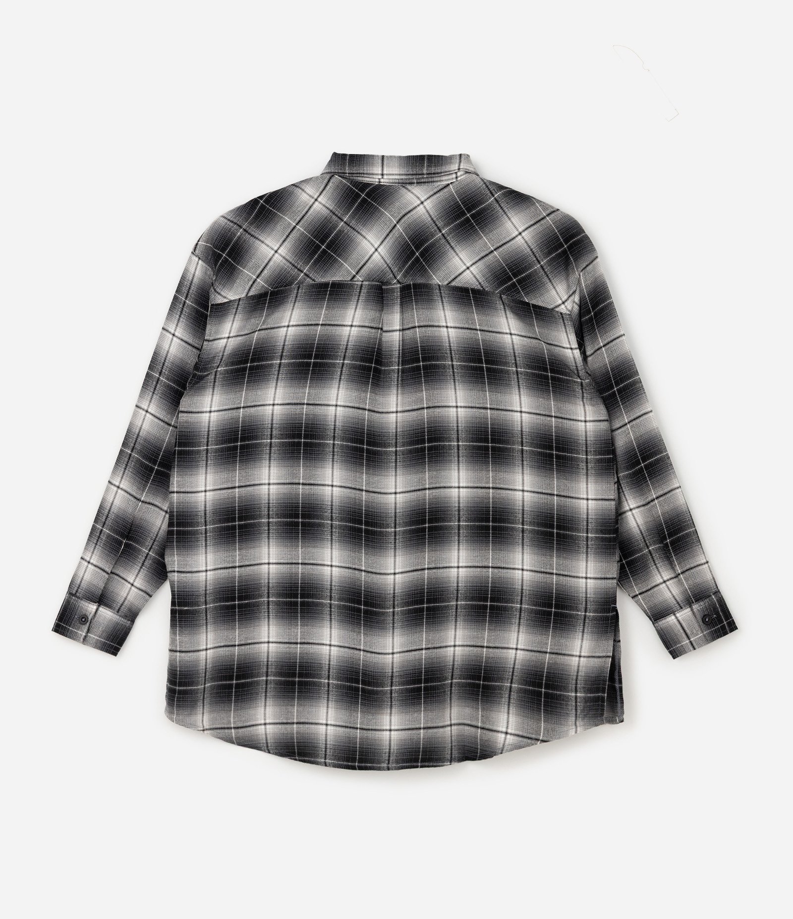 Camisa Xadrez Fio Tinto Manga Longa Curve & Plus Size Preto 5