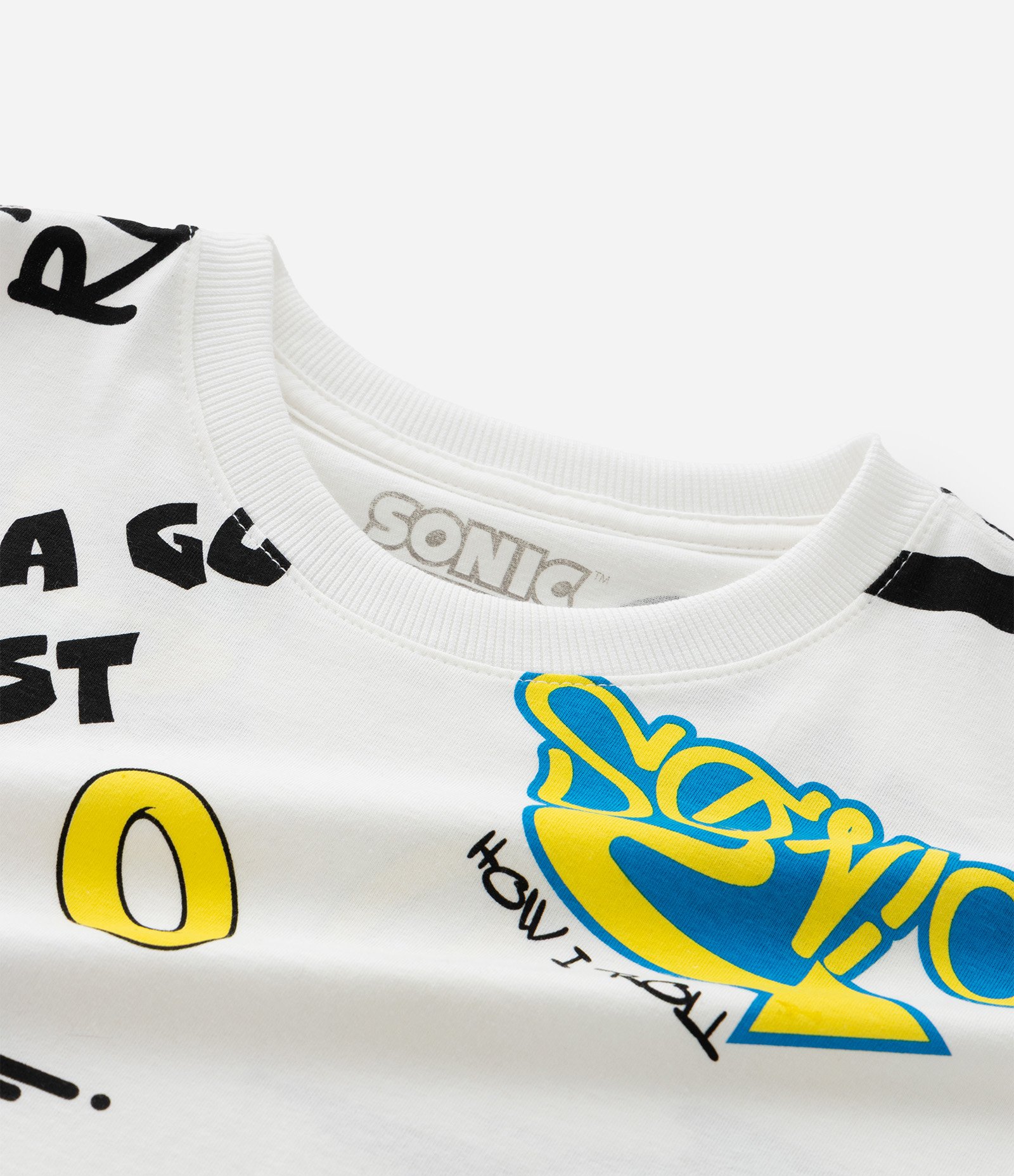 Camiseta Relaxed Infantil com Estampa Full Print Sonic – Tam 5 a 14 Anos Branco 5