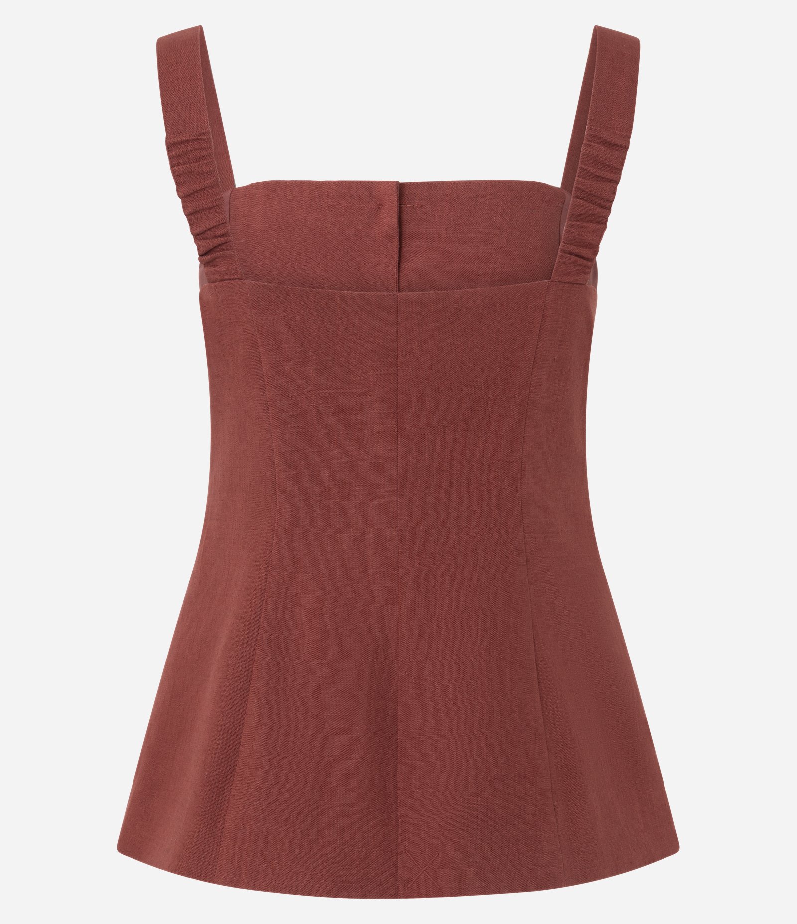 Blusa em Viscolinho com Abotoamento Frontal e Alças Largas Vermelho 7