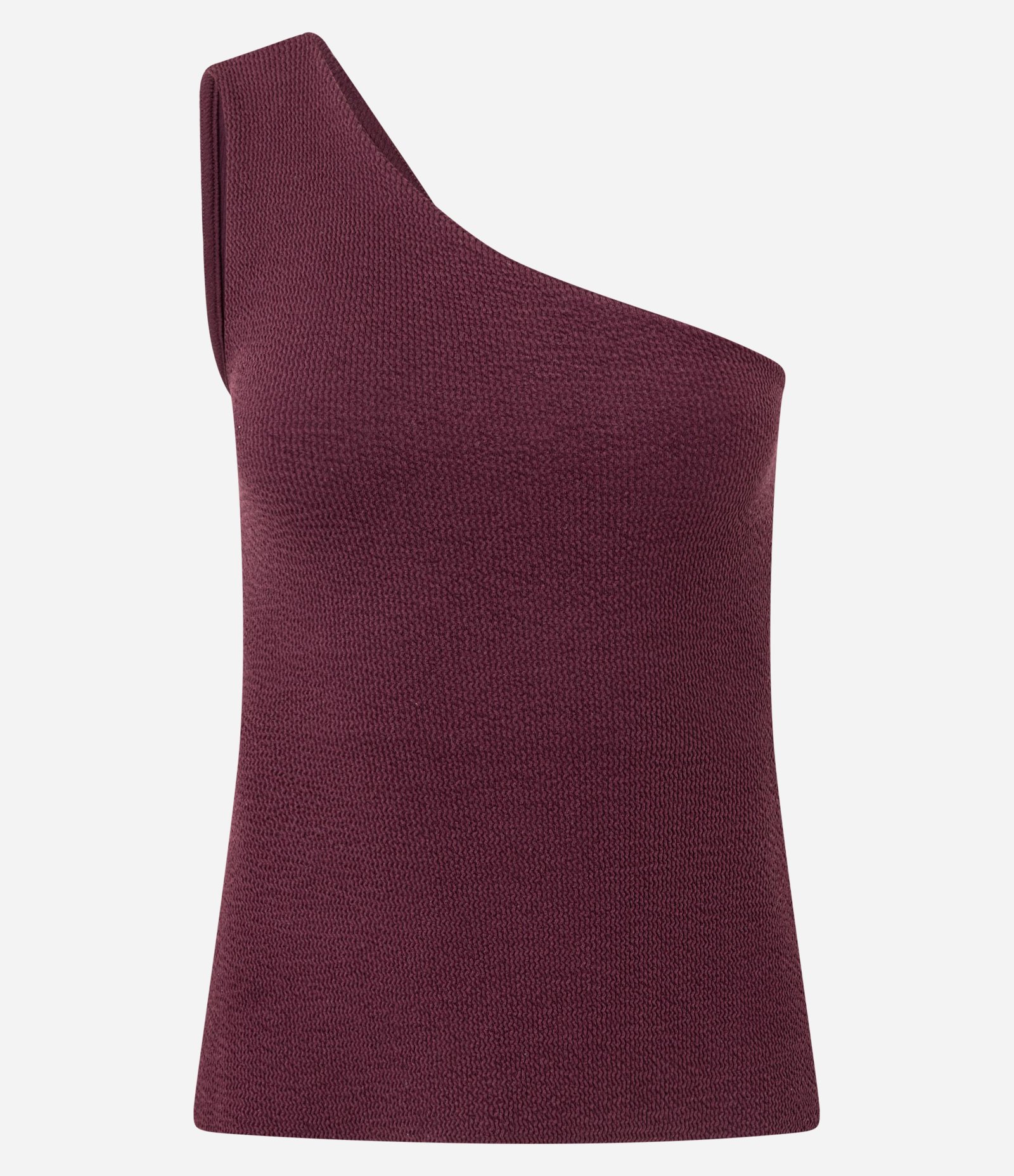 Blusa em Ombro Único com Textura Bordô 4