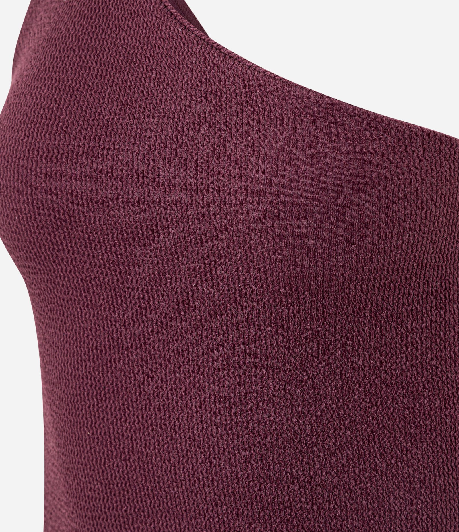 Blusa em Ombro Único com Textura Bordô 5