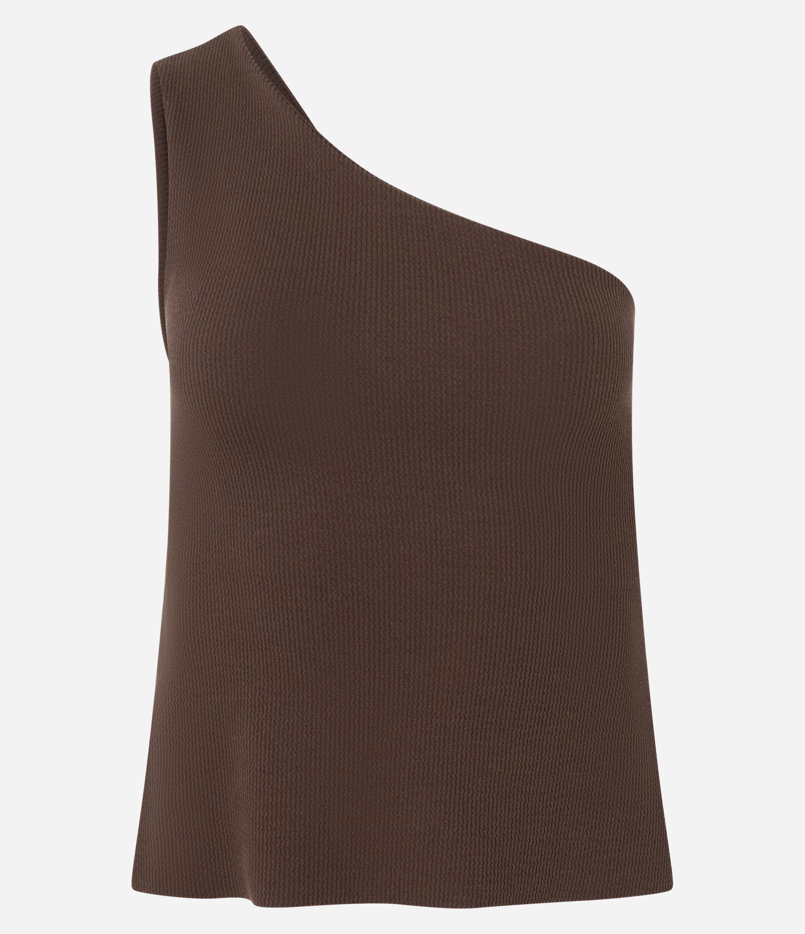 Blusa em Ombro Único com Textura Marrom 4
