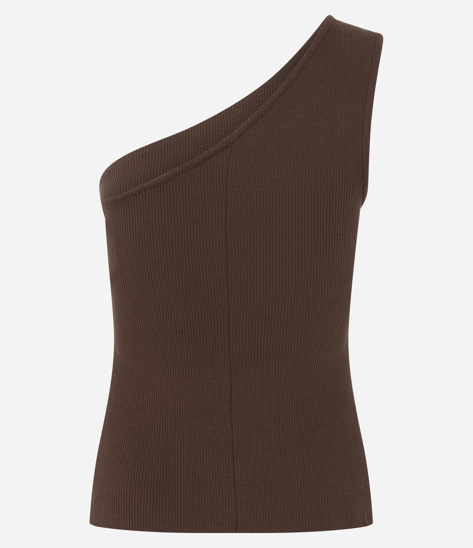 Blusa em Ombro Único com Textura Marrom 6