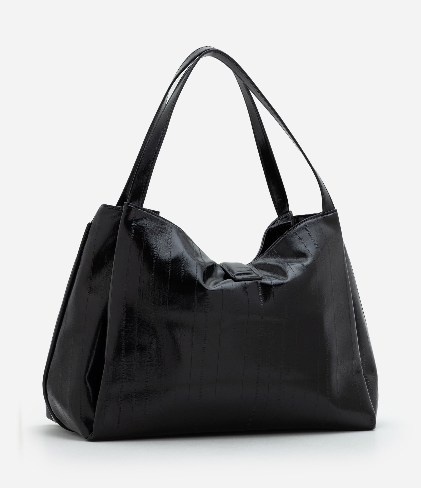 Bolsa Shopper Grande em PU Texturizado Preto 3